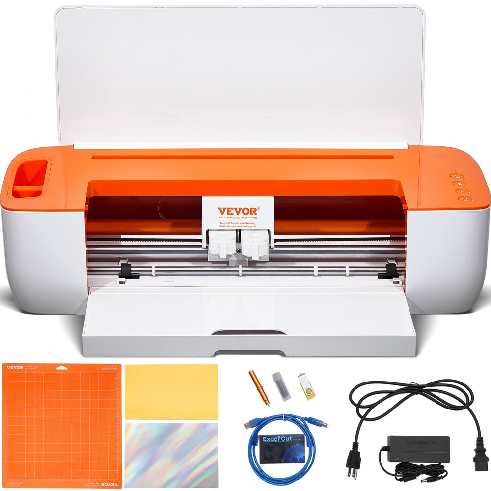 VEVOR Vinyl Cutter Machine, Bluetooth Connectivity DIY Cutting Machine, Massive Designs Included, Compatible with iOS, Android, Mac, and Windows, for Creating Customized Cards, Home Decor - QZDTSKZJLYKZDNA00V1