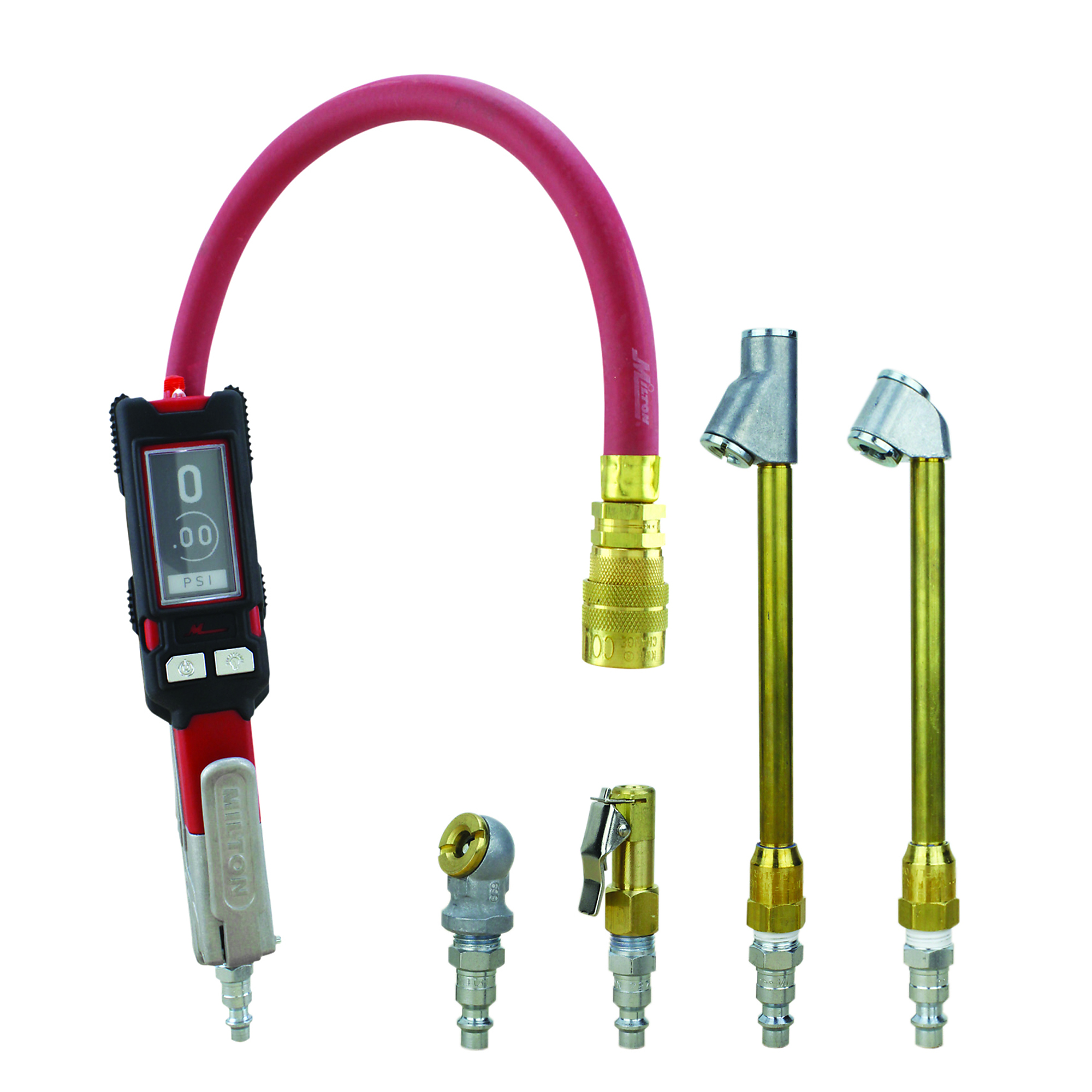 Kit medidor de inflado de precisión Milton, con 4 boquillas, Modelo S-580eKIT-A