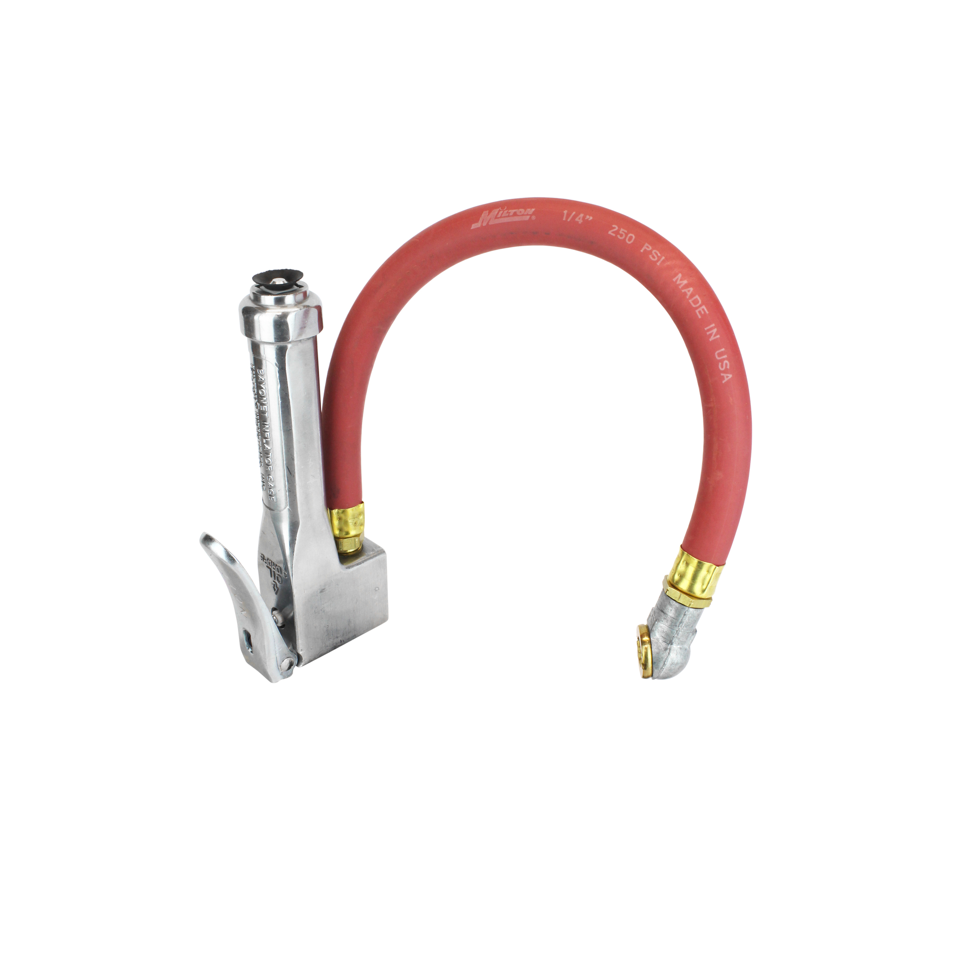 Medidor para neumáticos de marca Milton modelo s-521 con adaptador de cabeza recta.