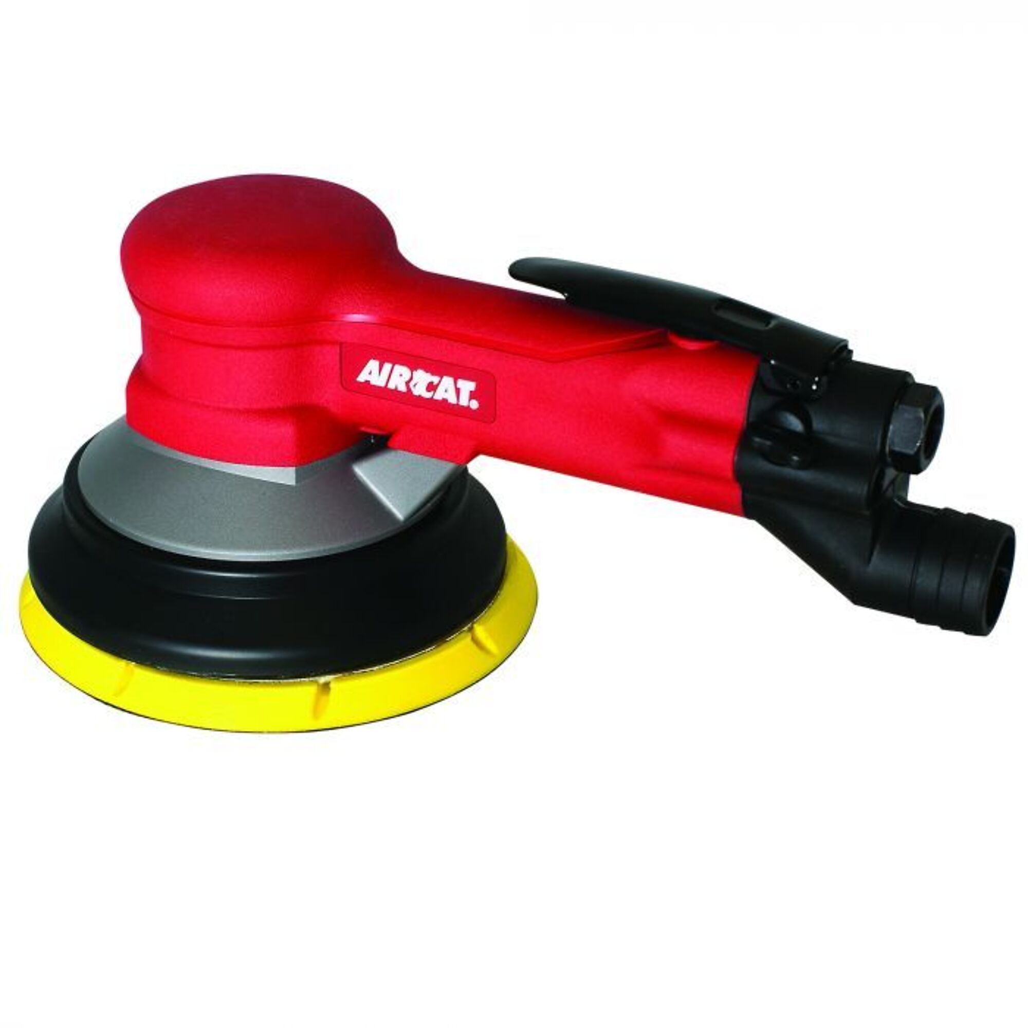 Lijadora de Órbita Planetaria CEN VAC GEARED de AirCat, velocidad máxima 11000 OPM, diámetro de almohadilla de 6 pulgadas, entrada de aire de 1/4 de pulgada, Modelo # 6700-6GCV.