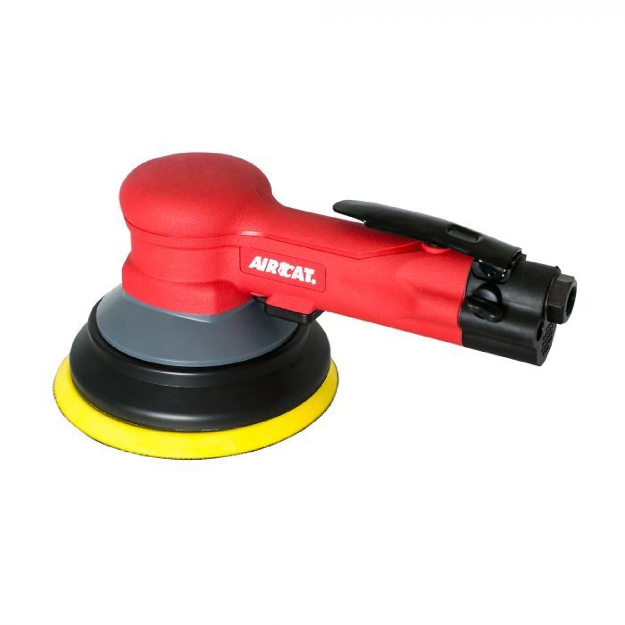 Lijadora planetaria AirCat NON VAC con velocidad máxima de 11,000 OPM, diámetro de almohadilla de 6 pulgadas, tamaño de entrada de aire de 1/4 de pulgada, Modelo #6700-6G.