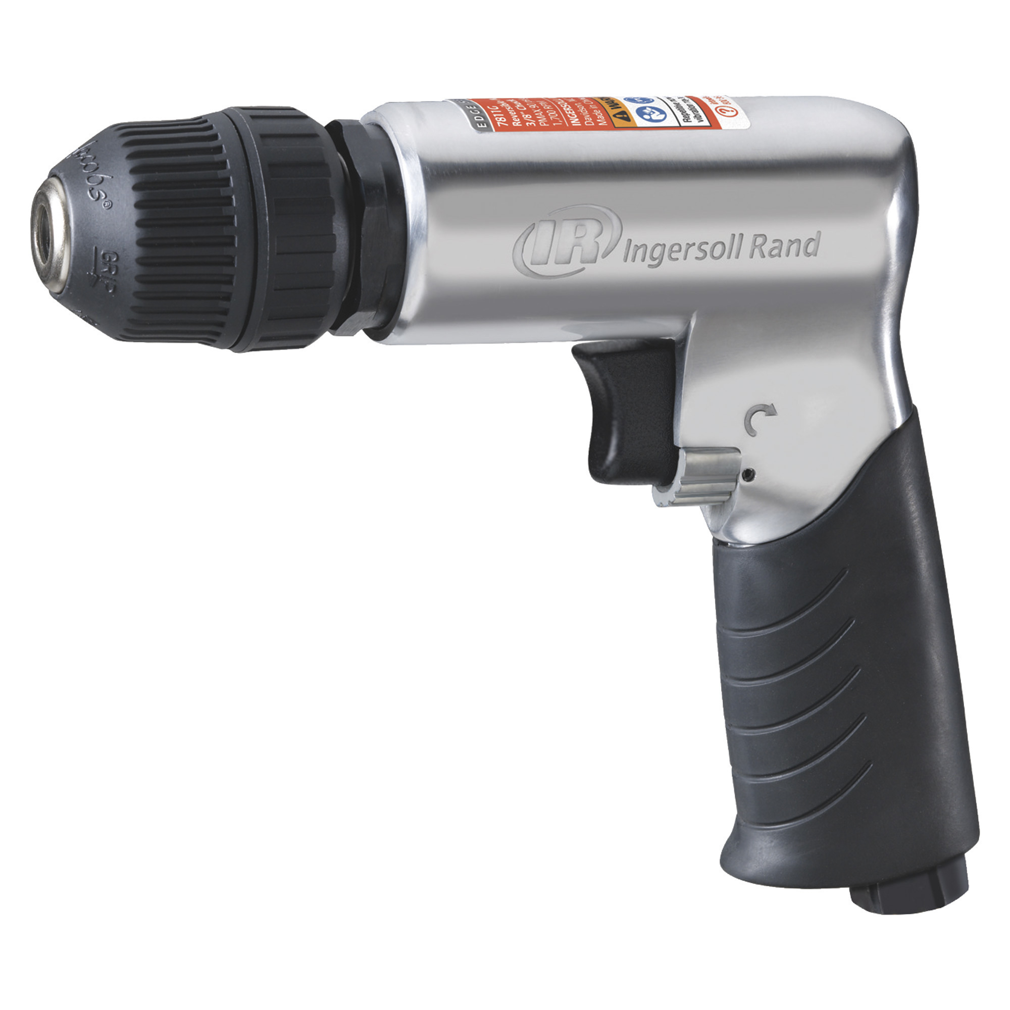 Taladro de aire reversible Ingersoll Rand Edge Series, mandril de 3/8 pulgadas, 1700 RPM, 4 CFM, Modelo# 7811G.