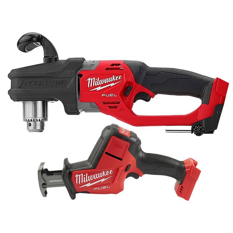 Milwaukee M18 FUEL GEN II Taladro angular derecho Hole Hawg inalámbrico sin escobillas de litio de 18 voltios con M18 FUEL Hackzall - 2807-20-2719-20