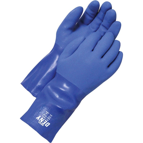 Guante Bdg recubierto de PVC triple color azul, empaquetado al calor, Talla M (8) - 99-1-820-8-K