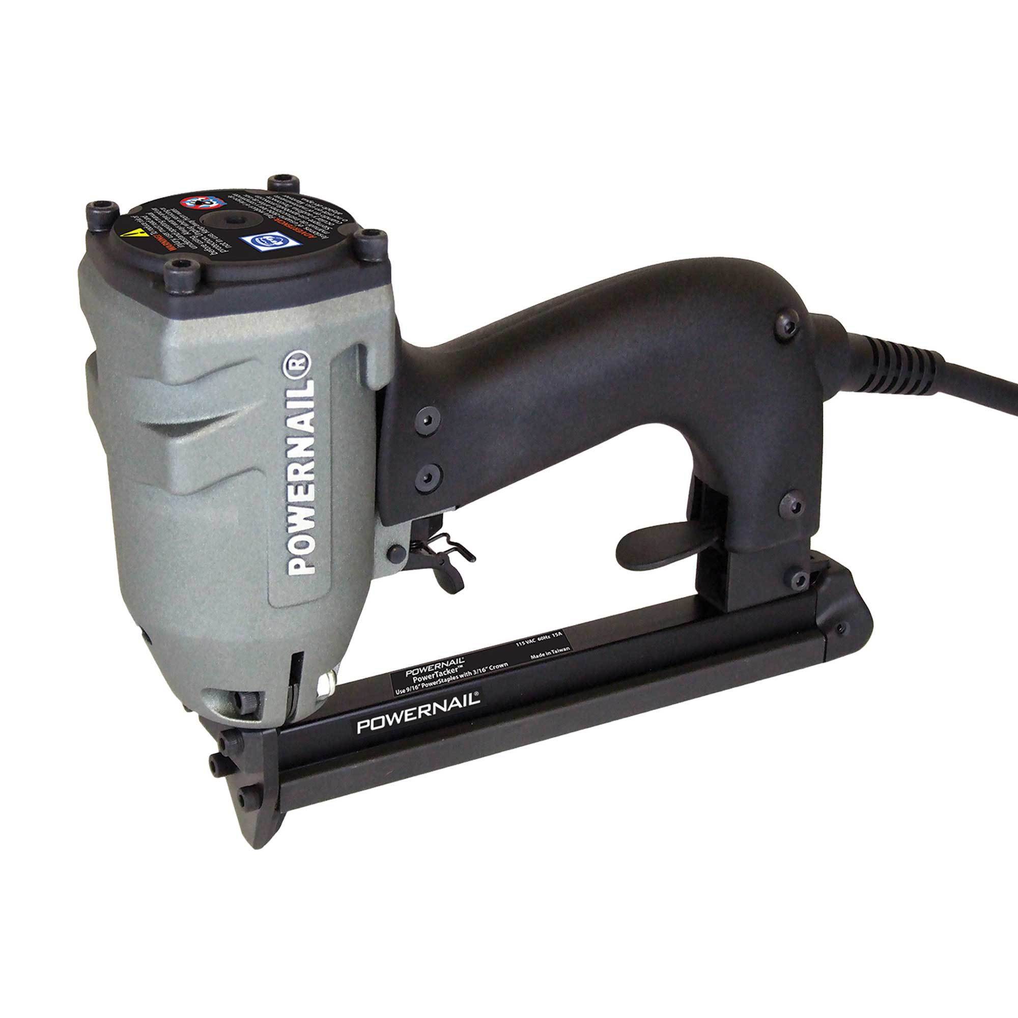 Clavadora eléctrica de alfombras POWERNAIL, calibre 20, tamaño de fijador 0 pulgadas, ángulo de pistola de clavos 0 grados. Modelo PTACK54E.PWR.