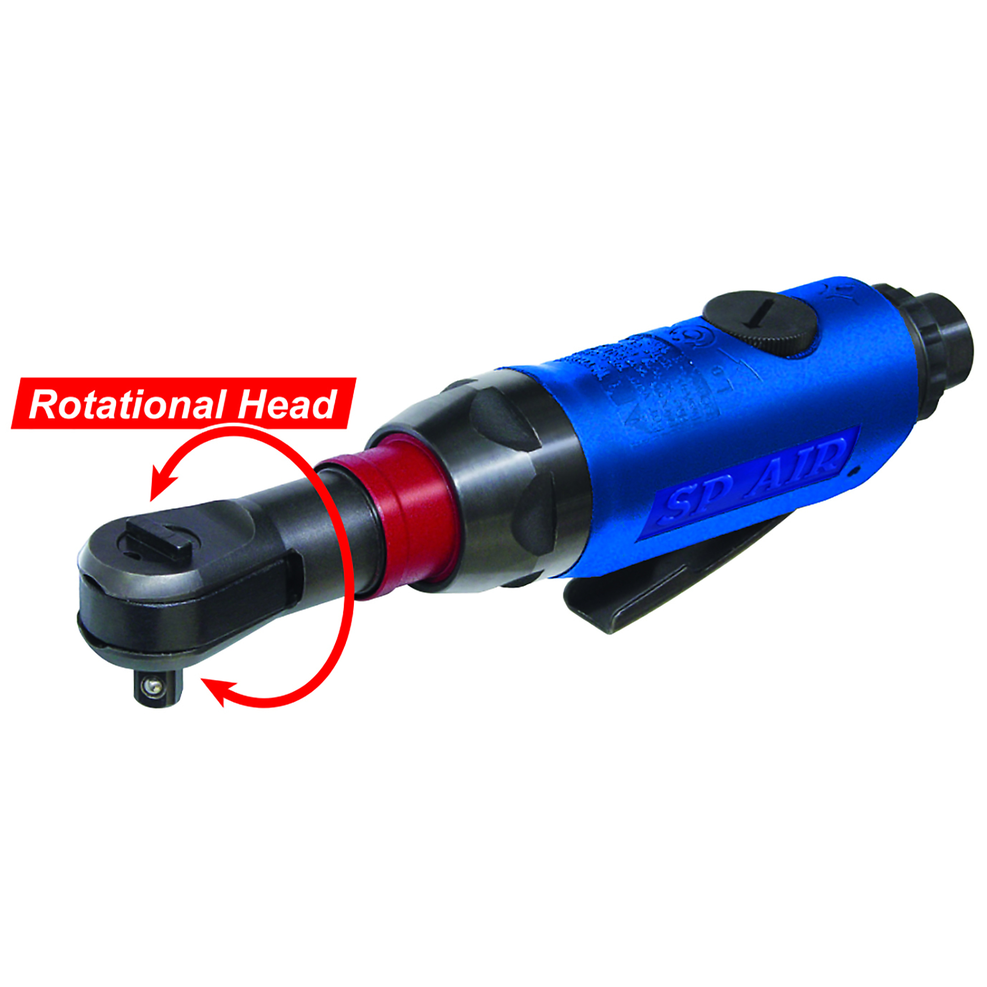 Mini trinquete de cabeza rotativa SP Air - 3/8in. Drive, 25 ft.-lbs. de torque máximo, Modelo SP-7772