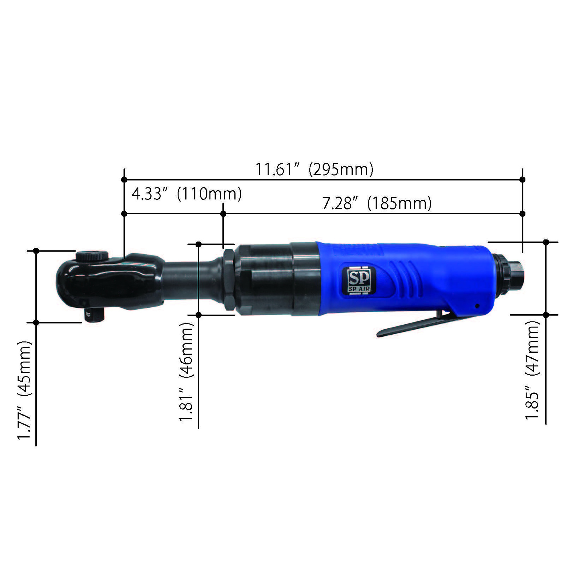 Llave de impacto sin reacción de alta velocidad SP Air - 3/8in. Drive, 100 lb-pie de torque, 450 RPM, Modelo SP-7730