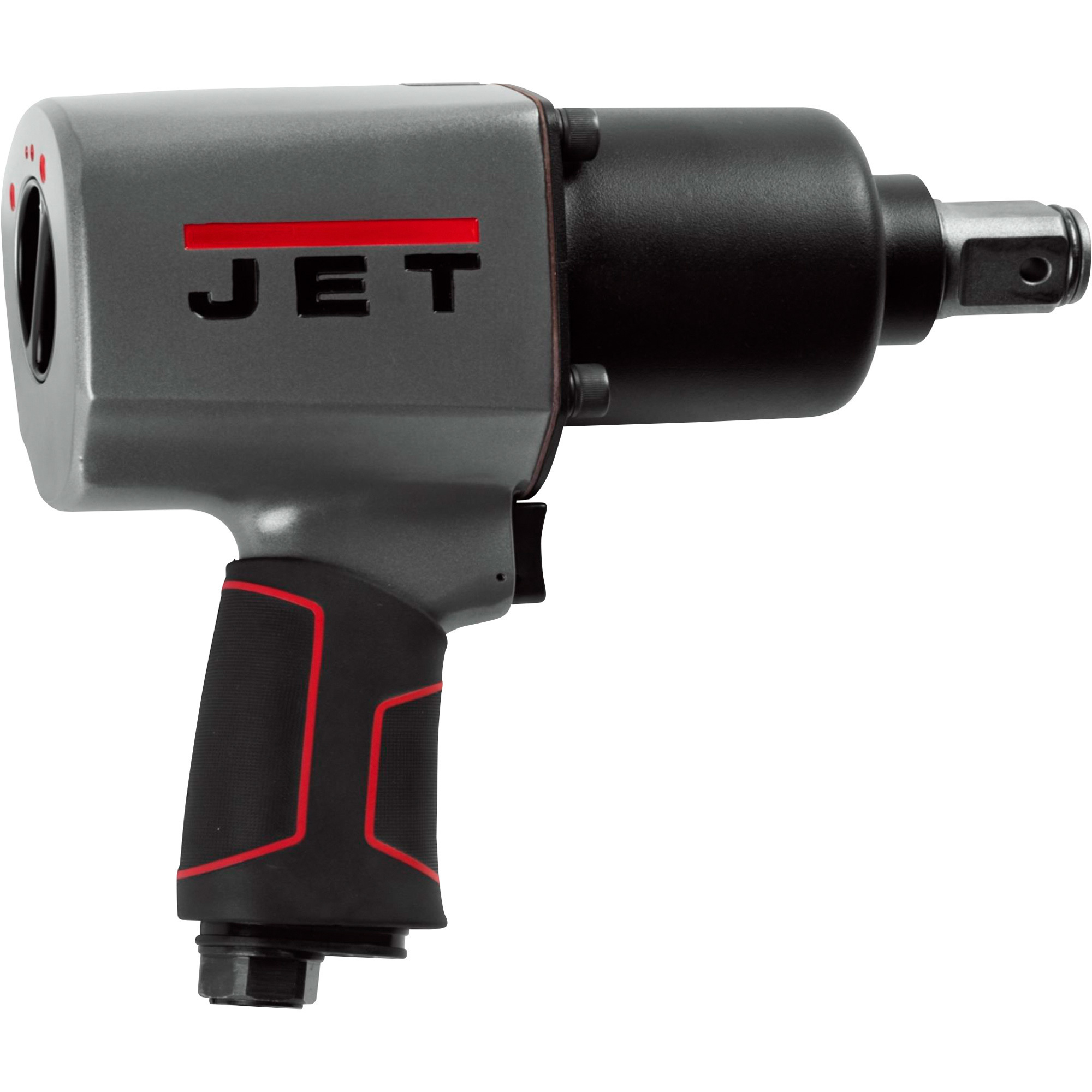 Llave de impacto neumática con mango en pistola JET, 1 pulgada, 5.3 CFM, 1500 Ft./Lbs. de torque máximo, Modelo# JAT-108