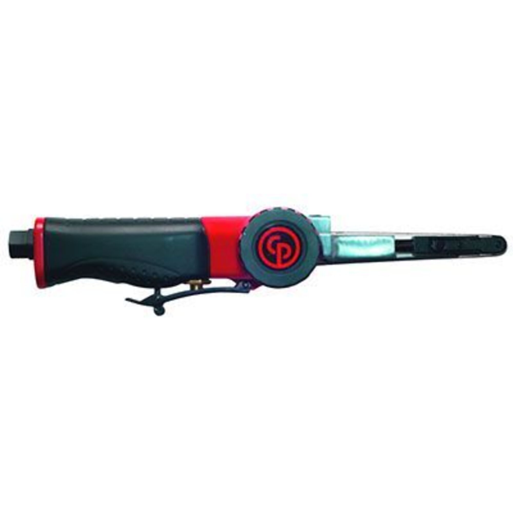 Lijadora de banda neumática Chicago Pneumatic de 13 pulgadas, 0.35 HP, Velocidad máxima de 22000 OPM, Diámetro del pad de 0.38 pulgadas, Tamaño de entrada de aire de 1/4 pulgadas, Modelo CP9779.