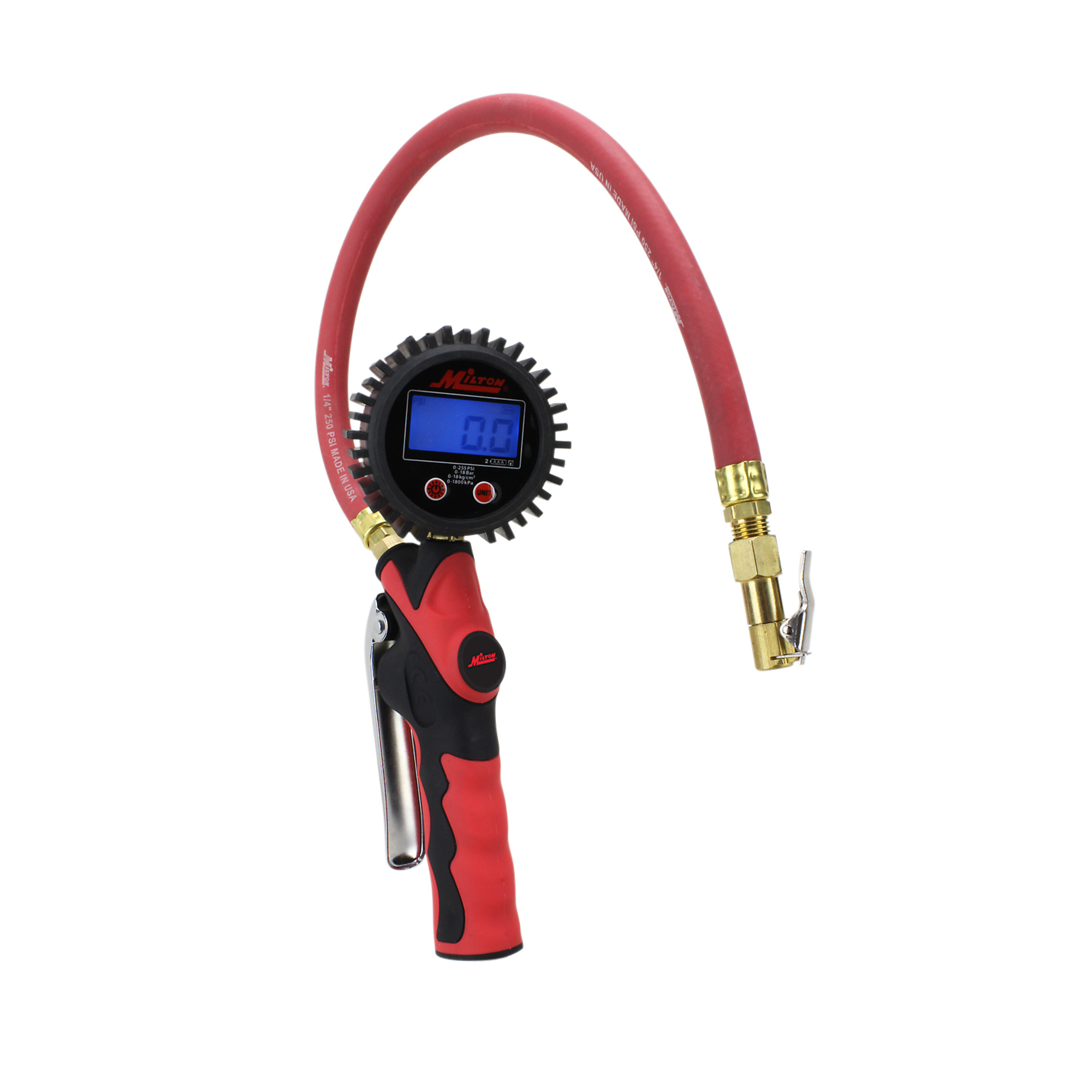 Medidor inflador digital con empuñadura tipo pistola Milton Euro Chuck, modelo S-568