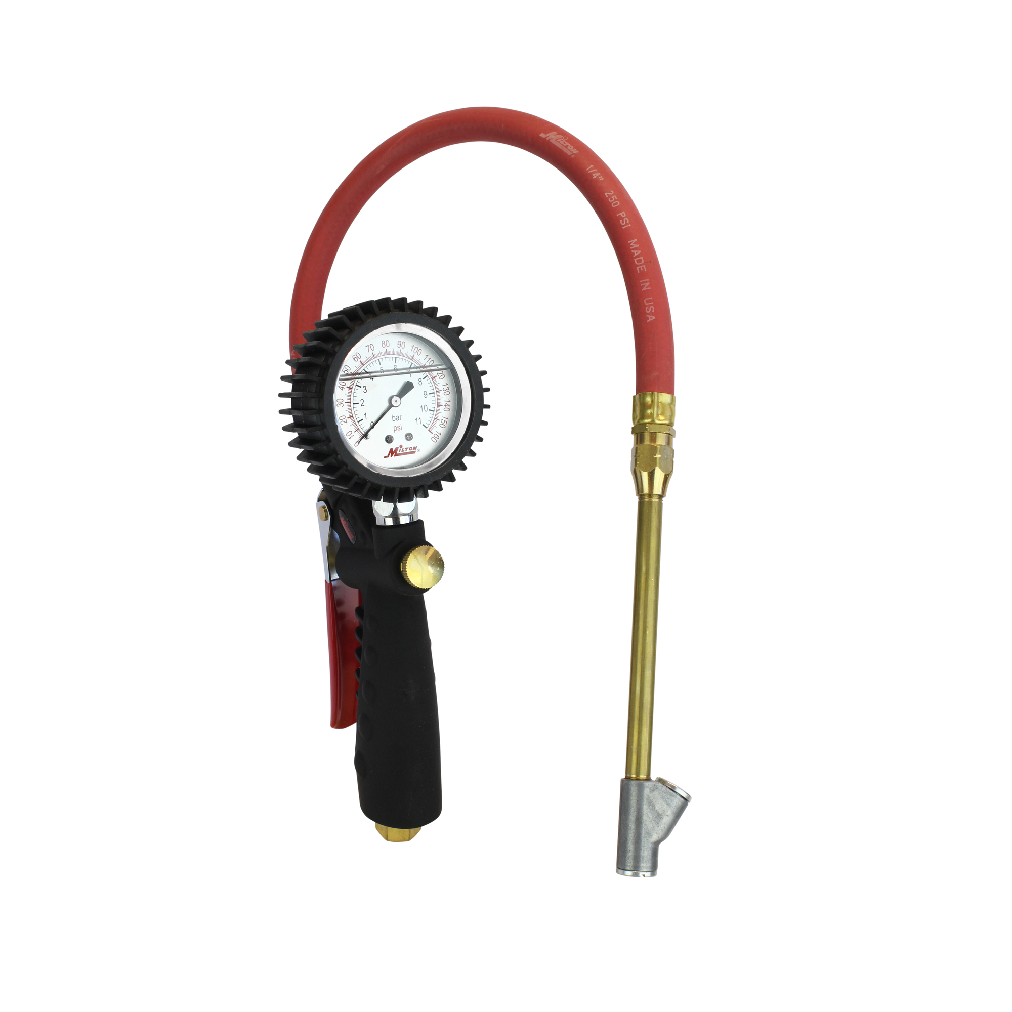 Manómetro inflador analógico Milton con cabezal recto para pie, Modelo S-577A-S