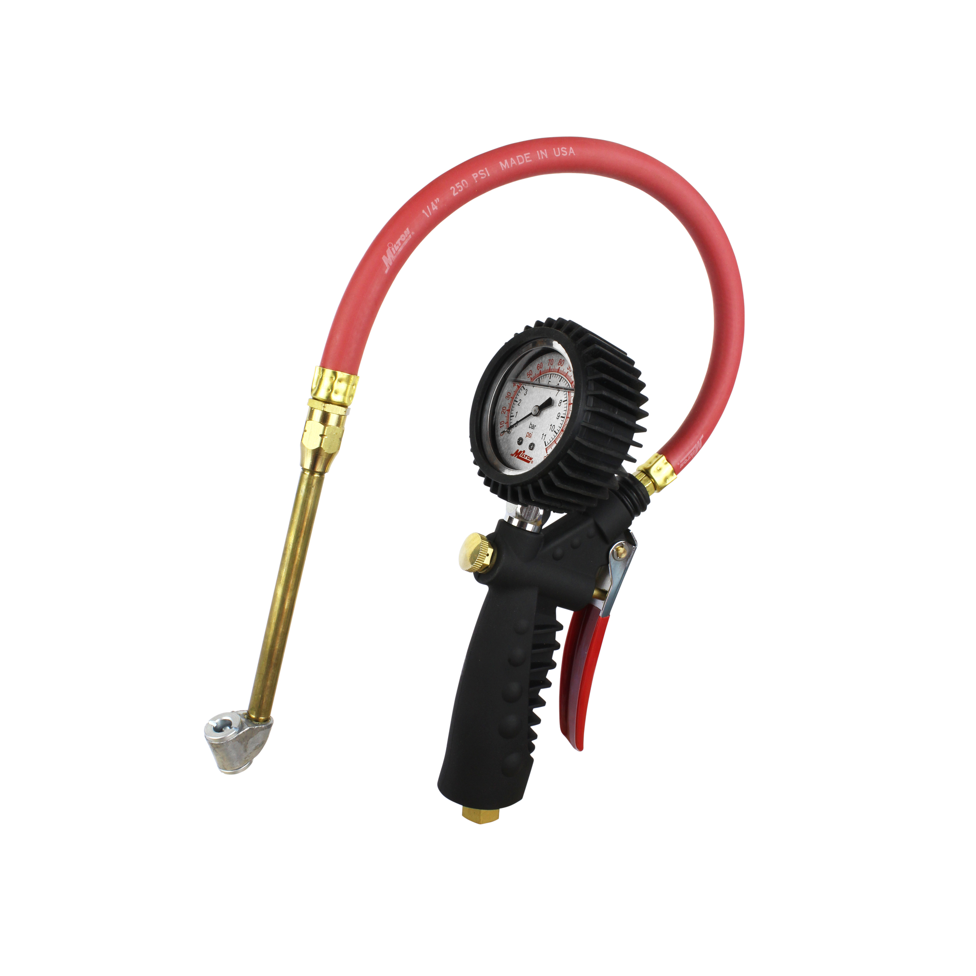 Medidor de aire inflador analógico Milton con doble cabezal, modelo S-576A