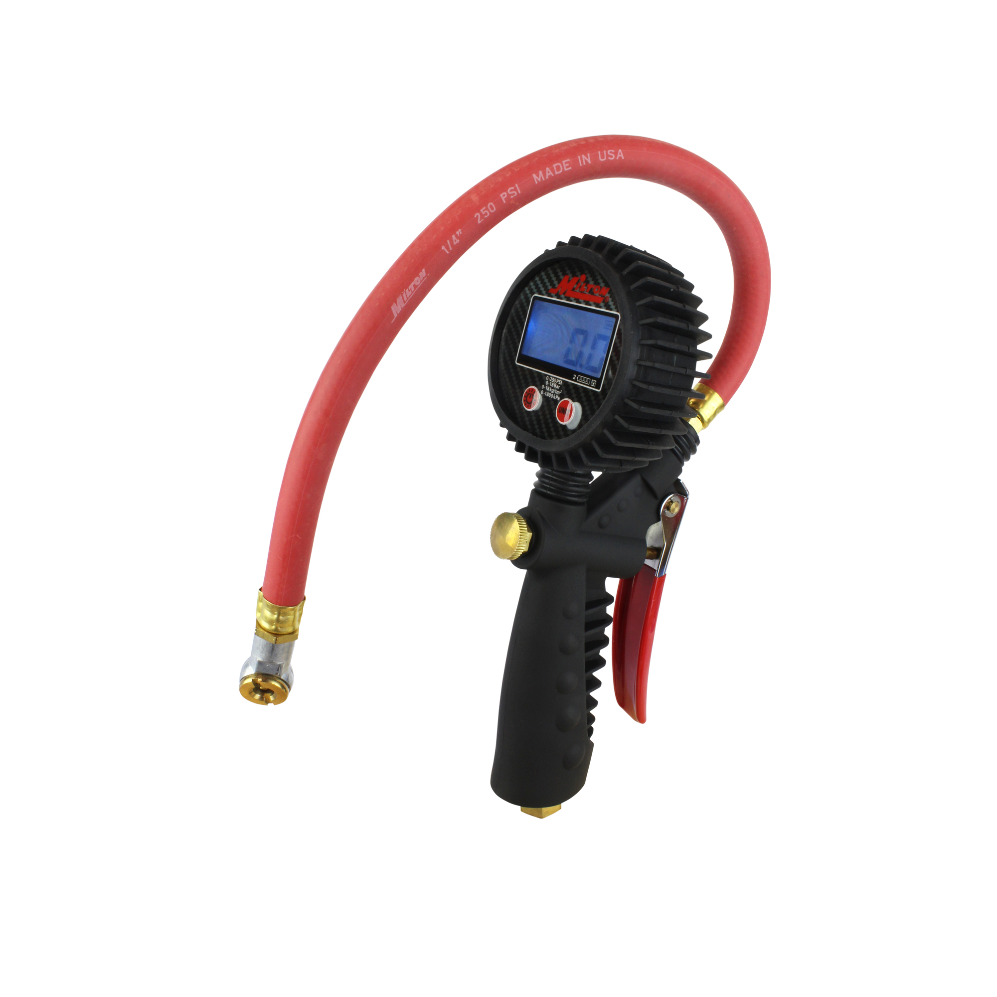 Medidor inflador digital Milton con boquilla de aire de bola para pies, Modelo S-575D