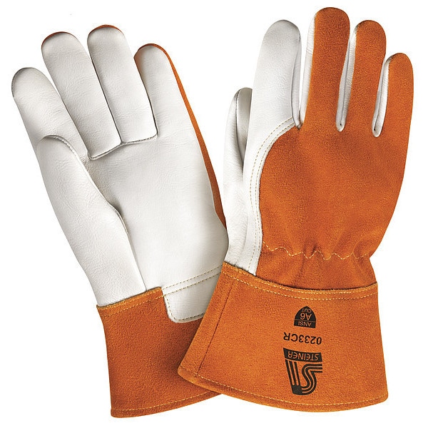Guantes de soldadura MIG Steiner, palma de cuero de vaca, XL, par - 0233CR-X