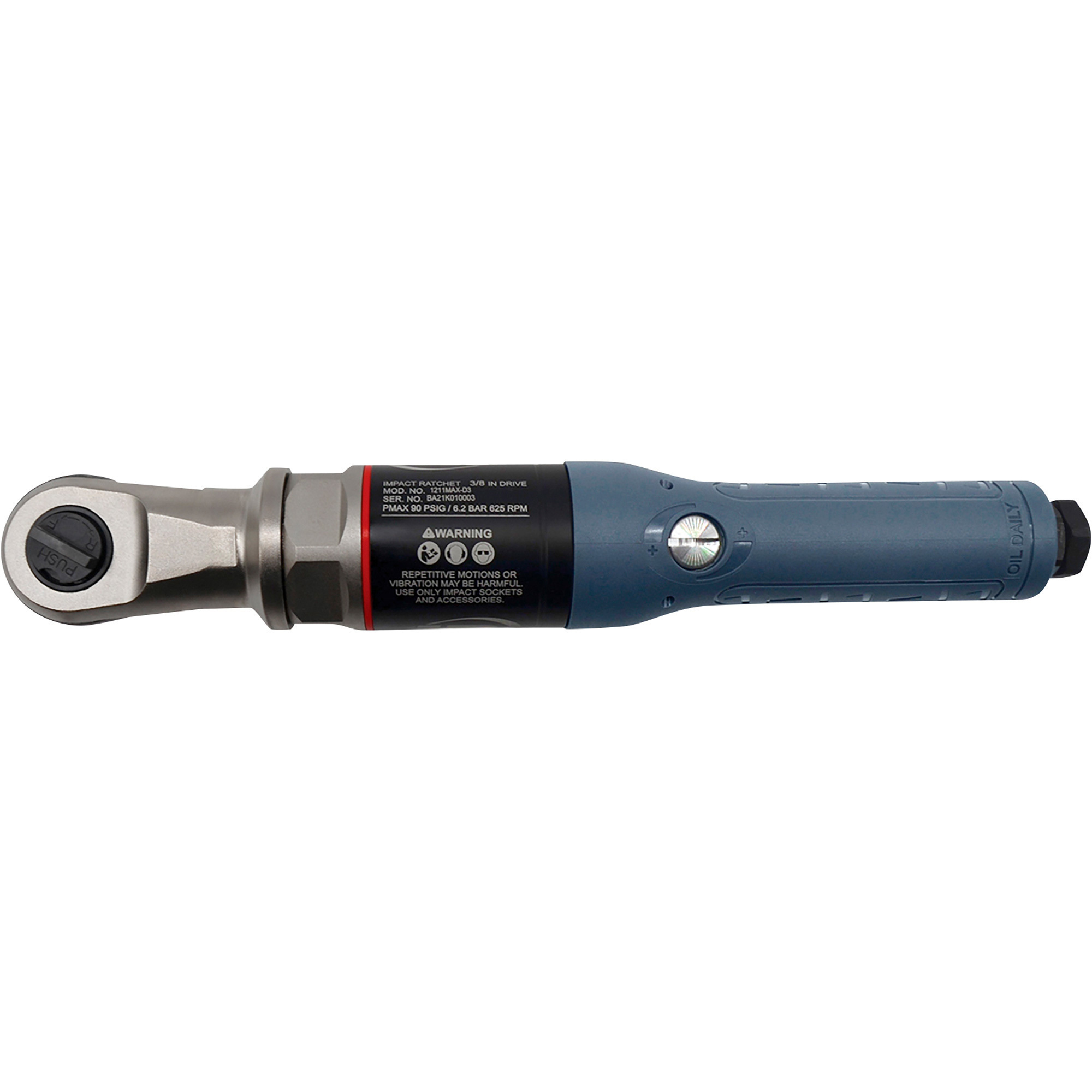 Llave de trinquete neumática Ingersoll Rand 1211 MAX Series, 3/8in., 80 Ft./Lbs. Torque, Modelo# 1211MAX-D3