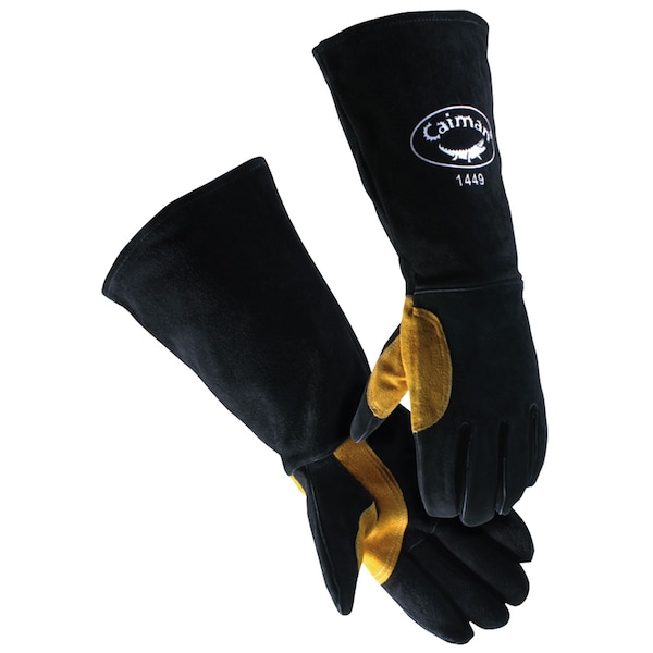 Guantes para soldadura con varilla de caimán, palma de piel de vaca, universal, par - 1449.