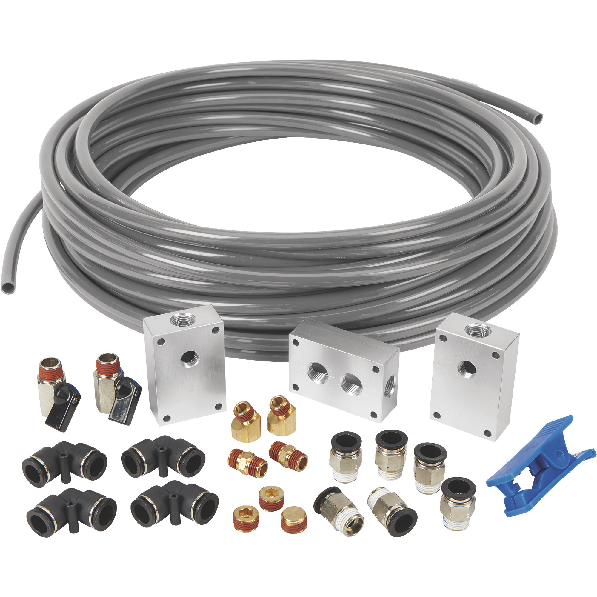 Sistema de tubería de aire comprimido Klutch 1/2in., 100ft. Master Kit.
