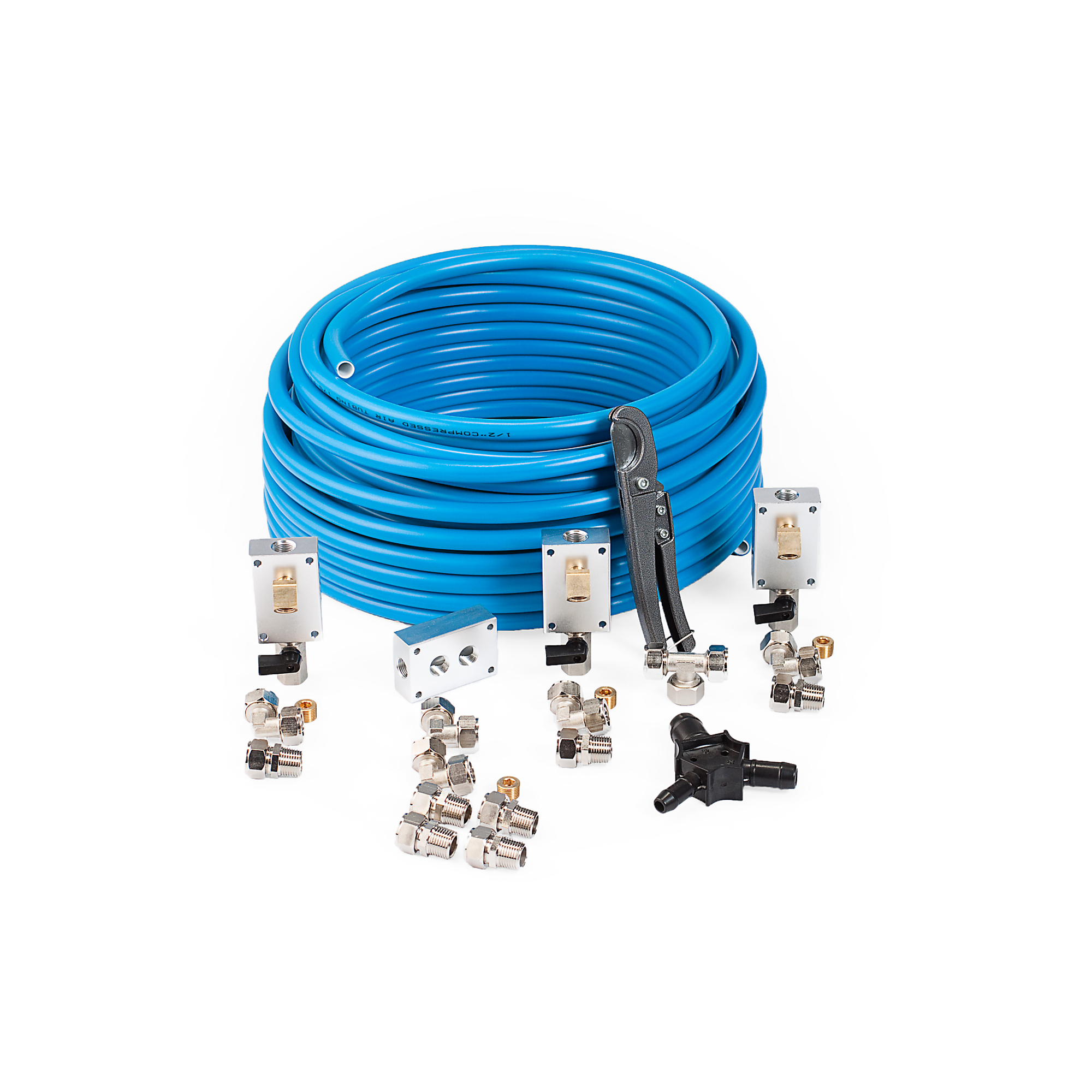 Tubería RapidAir Maxline de 100 pies con 3 salidas y manifolds, conexiones, presión máxima de 190 PSI Modelo M3800.