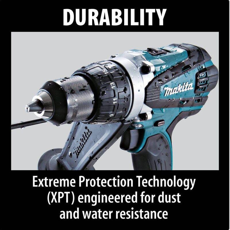 Martillo taladro inalámbrico Makita 18V LXT de 1/2 pulgadas de iones de litio (Herramienta solamente) - XPH03Z