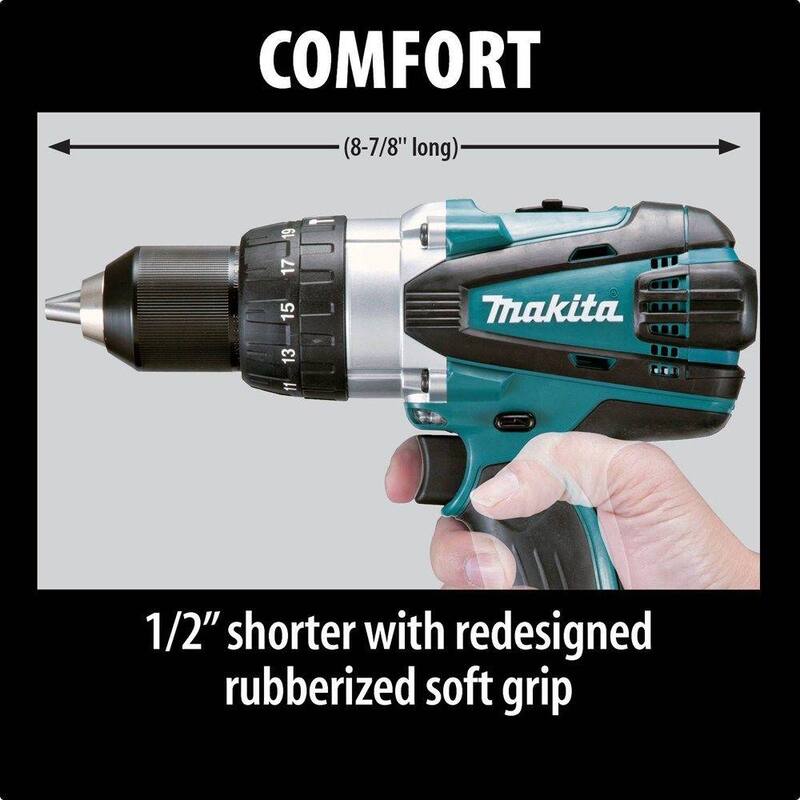 Martillo taladro inalámbrico Makita 18V LXT de 1/2 pulgadas de iones de litio (Herramienta solamente) - XPH03Z
