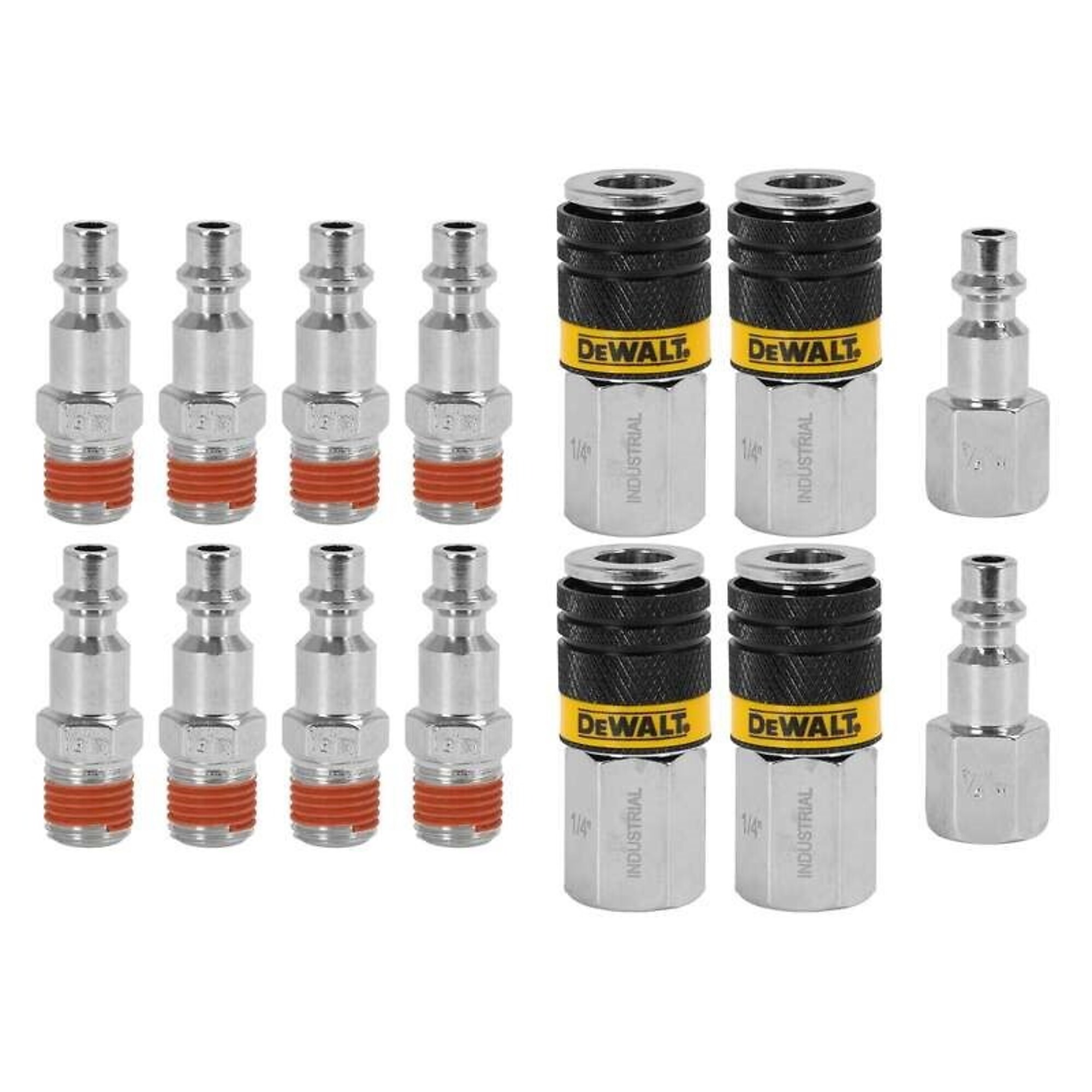 Acoplamientos y conectores industriales DEWALT, 4 piezas 1/4in. NPT, Tamaño de acoplador 1/4 in, Modelo# DXCM036-0232.