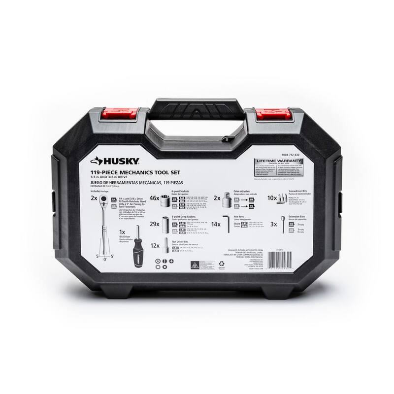Juego de herramientas mecánicas Husky (119 piezas) - H119MTS