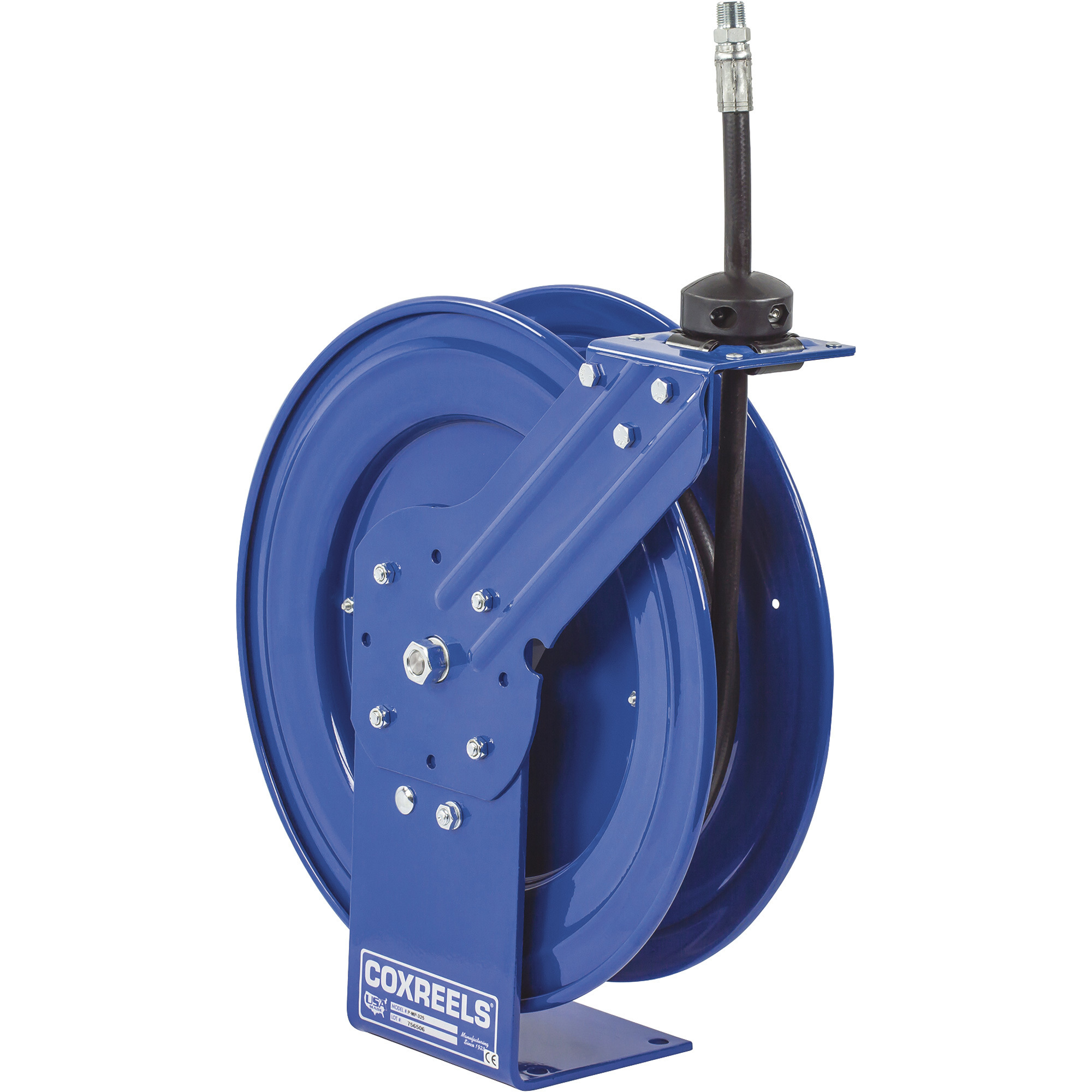 Carrete de manguera compacto Coxreels Performance Series, con manguera de PVC de 1/2 pulg. x 30 pies para aceite, hasta 2500 PSI, Modelo P-MP-430