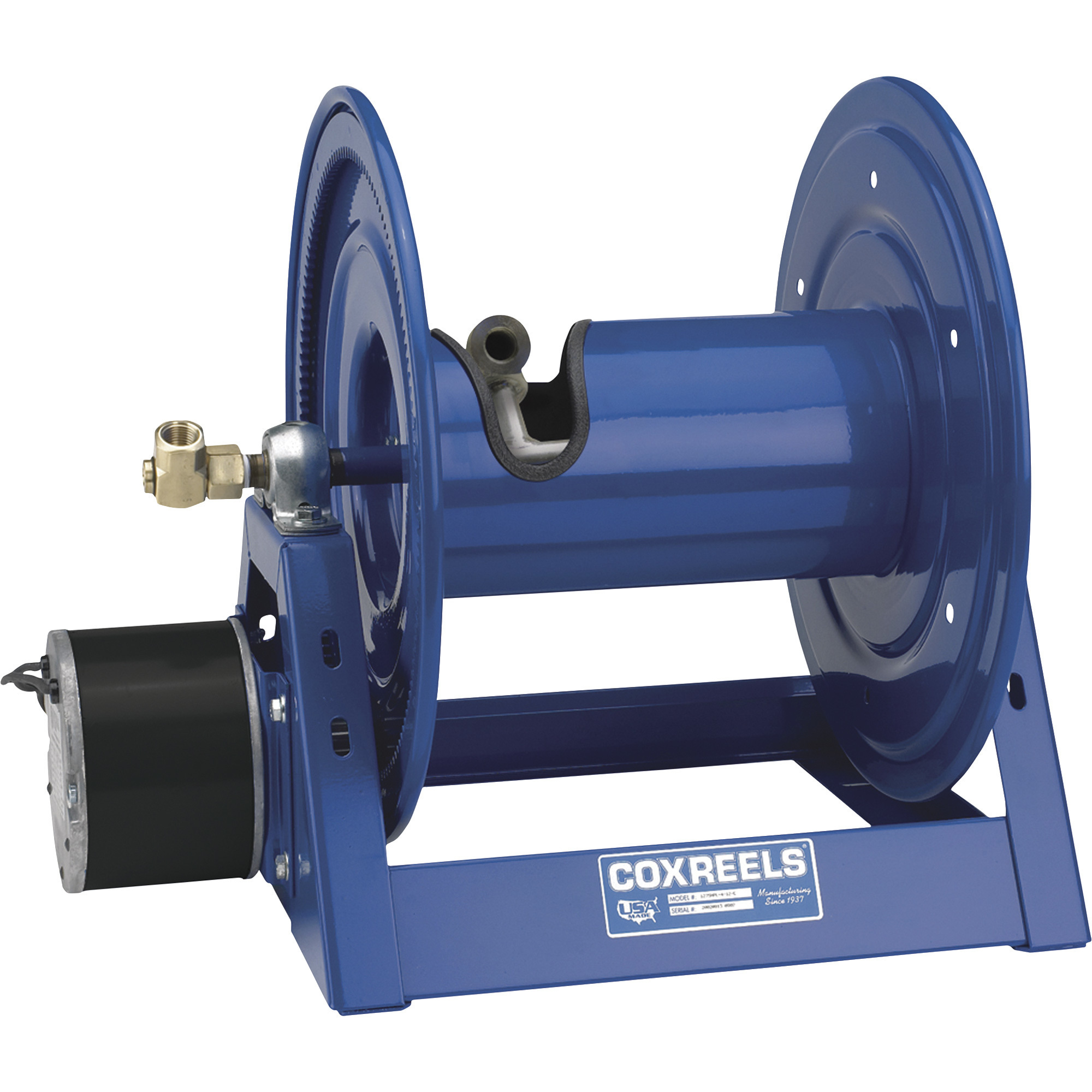 Carrete motorizado Coxreels Competitor Series, para manguera de 1/2 pulg. x 325 pies, máx. 3000 PSI, Modelo# 1125-4-325-E