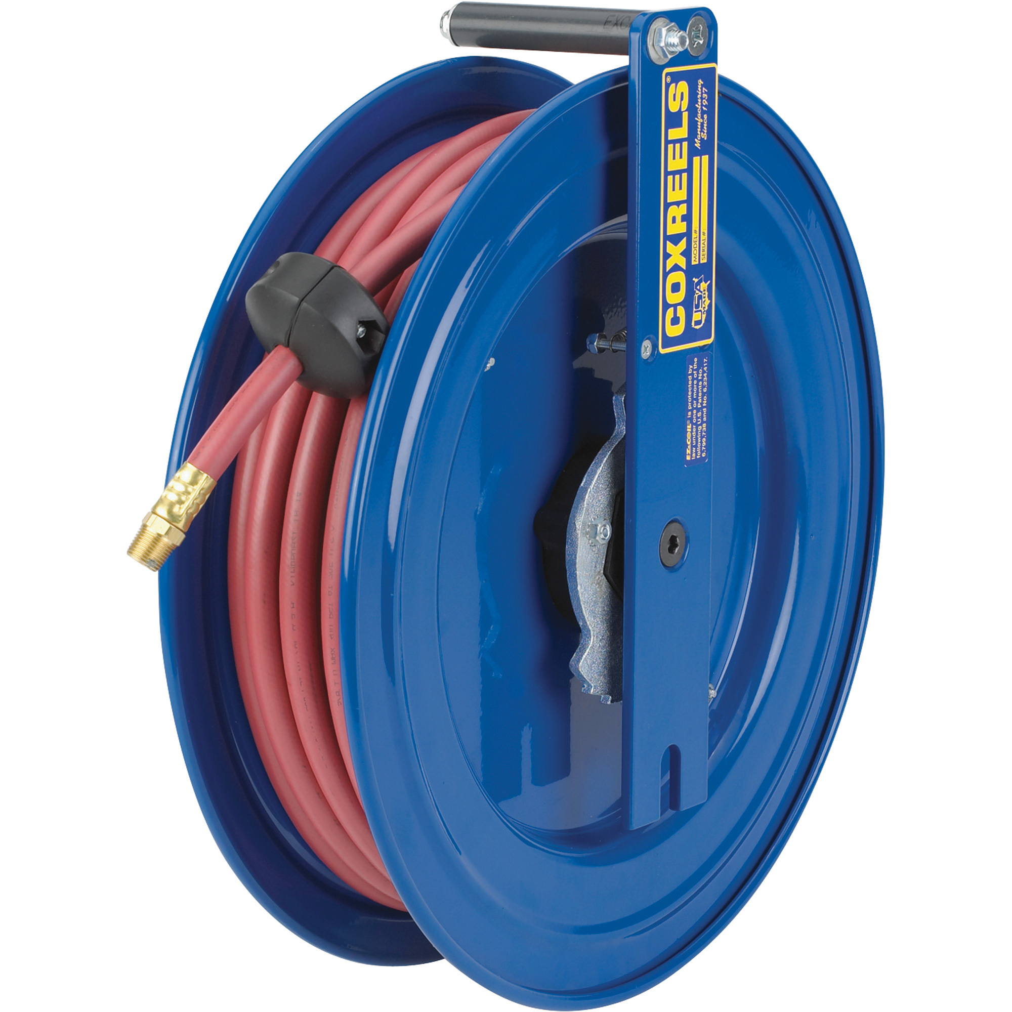 Carrete de manguera con montaje lateral Coxreels, con manguera, montaje izquierdo, 50 pies, modelo #EZ-SL17-L350