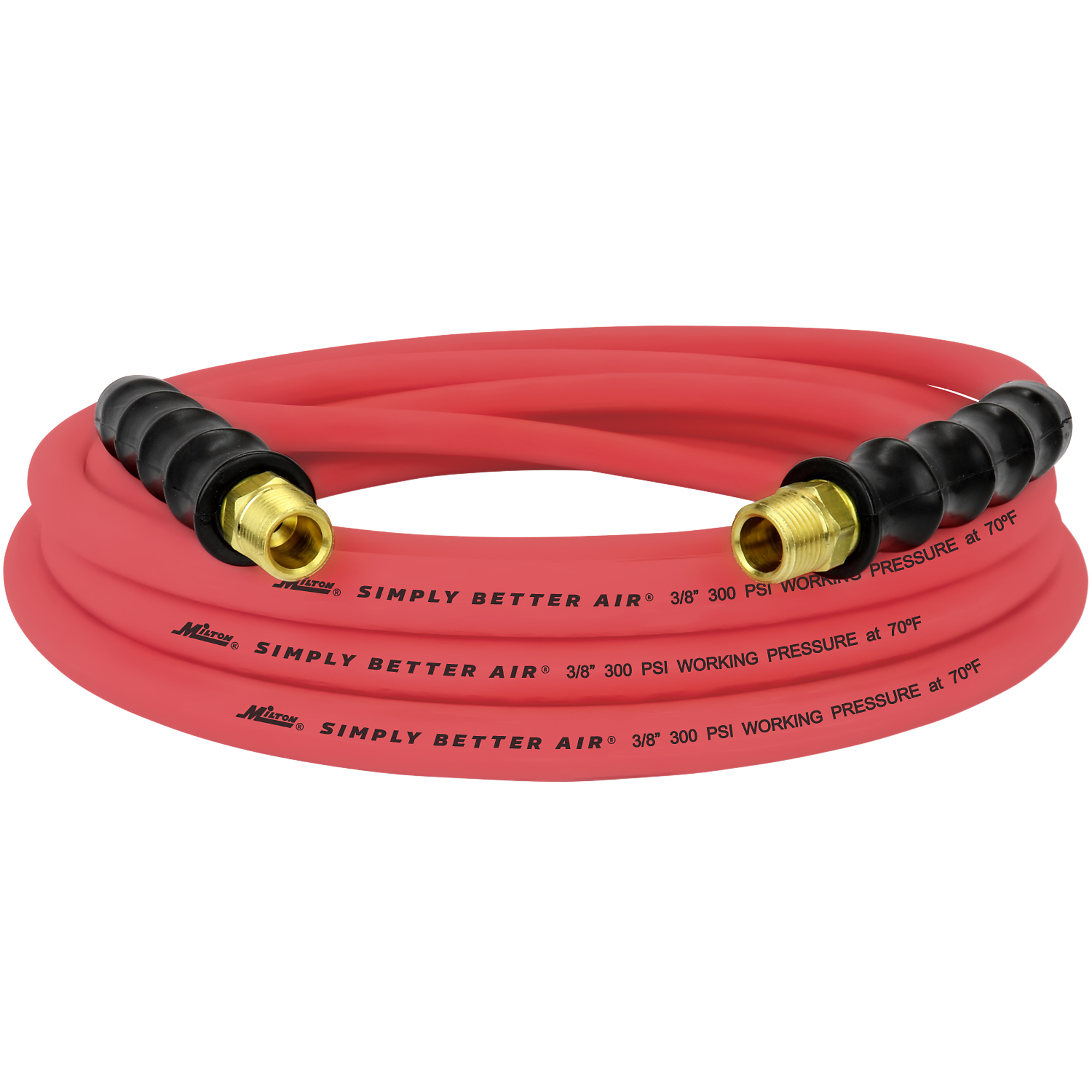 Manguera de hule Milton 3/8 pulg. x 25 pies, 300 PSI, Modelo# ULR382538