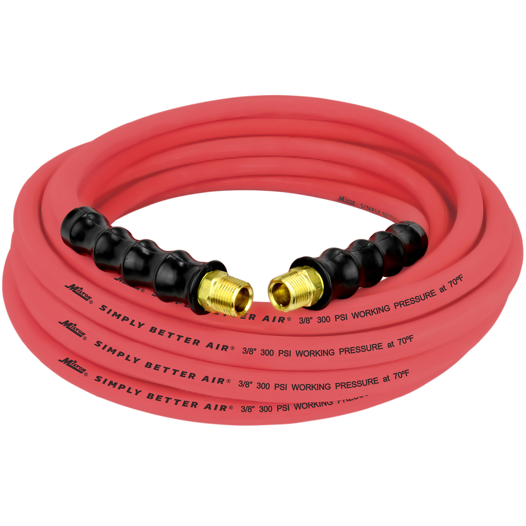 Manguera de hule Milton de 3/8 pulgadas x 35 pies, 300 PSI, Modelo# ULR383538
