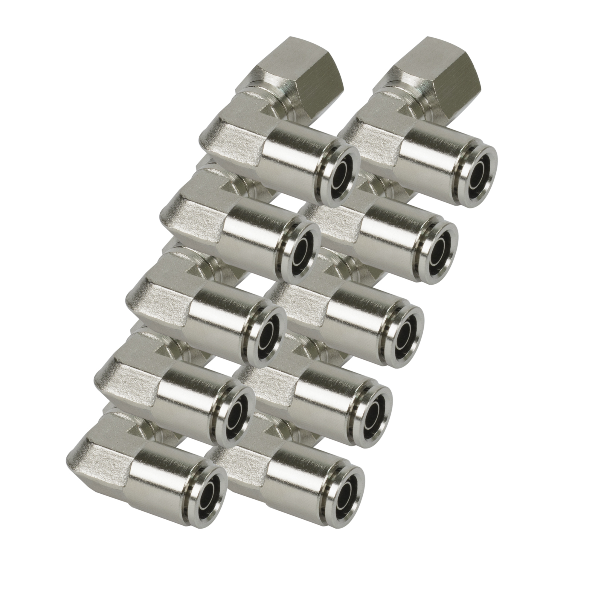 Codo Giratorio Viair de 90 Grados para Conexión PTC - 1/4in. NPT, Latón Niquelado, Aprobado por DOT, Modelo# 13854-BP