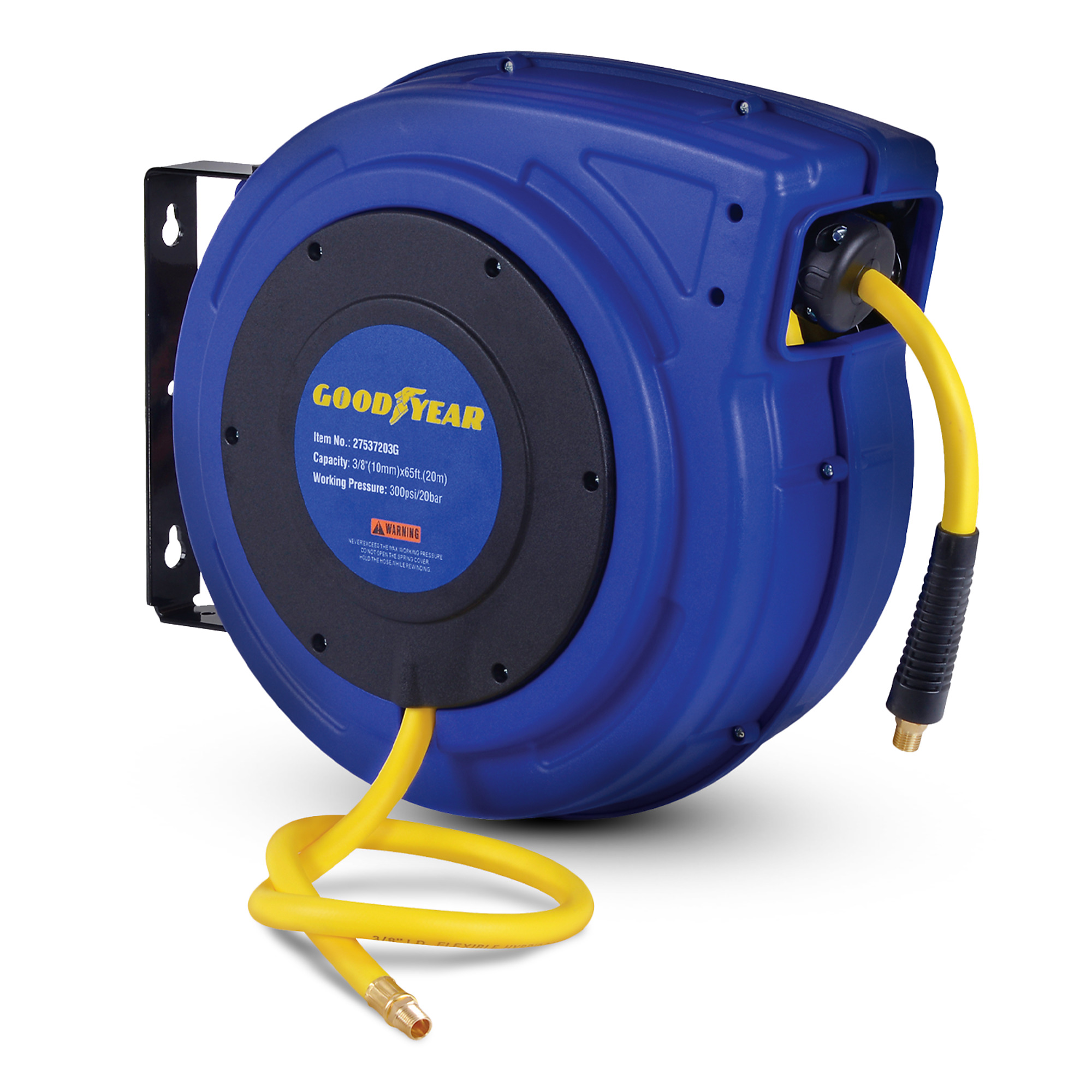 Carrete retráctil de manguera de aire Goodyear 3/8in. x 65ft. - Modelo TRI-GUR009