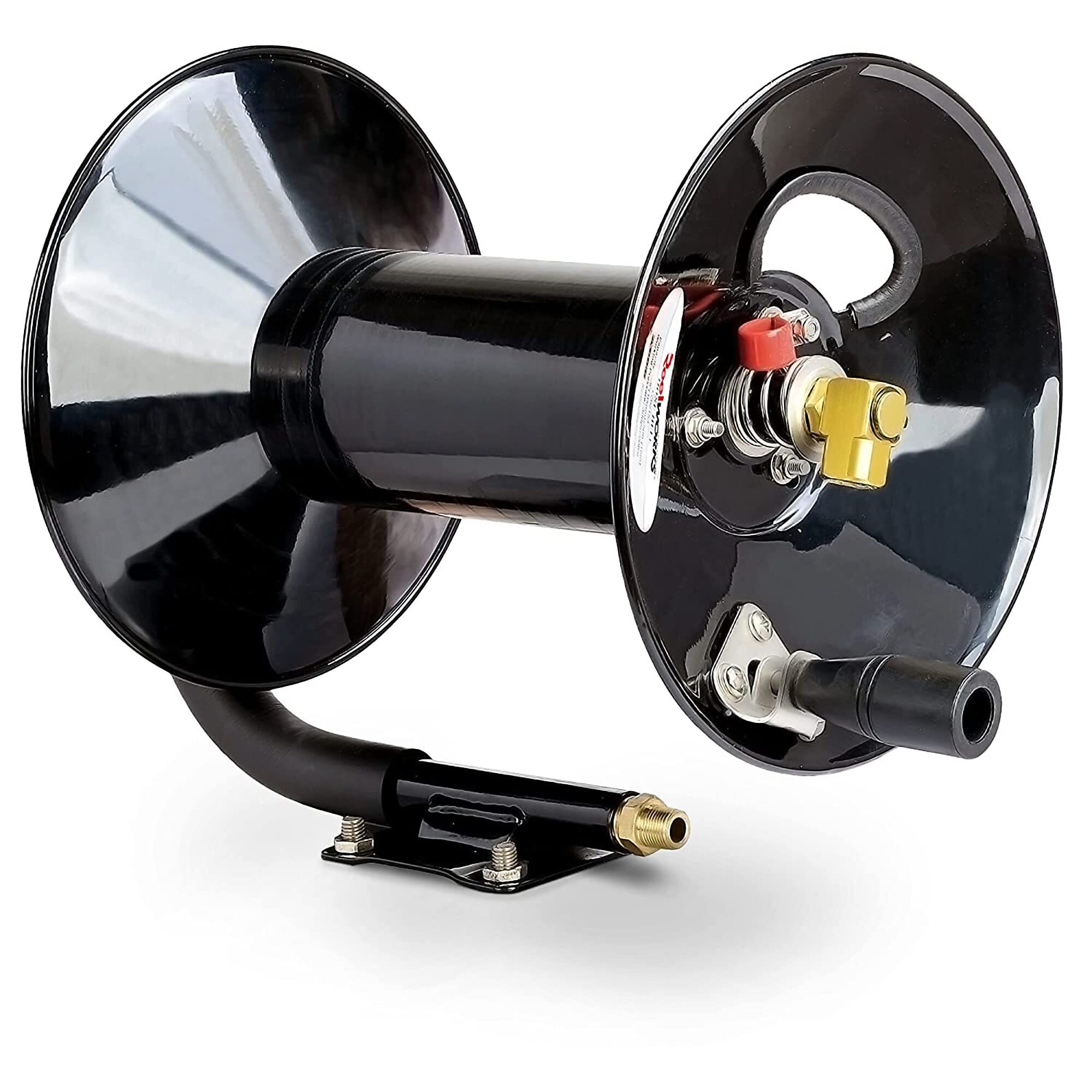 Carrete de manguera de aire retráctil con manivela de ReelWorks 3/8in. x 100ft., Diámetro de manguera de 3/8 in, Longitud de manguera de 100 ft, Modelo# TRI-L201303A
