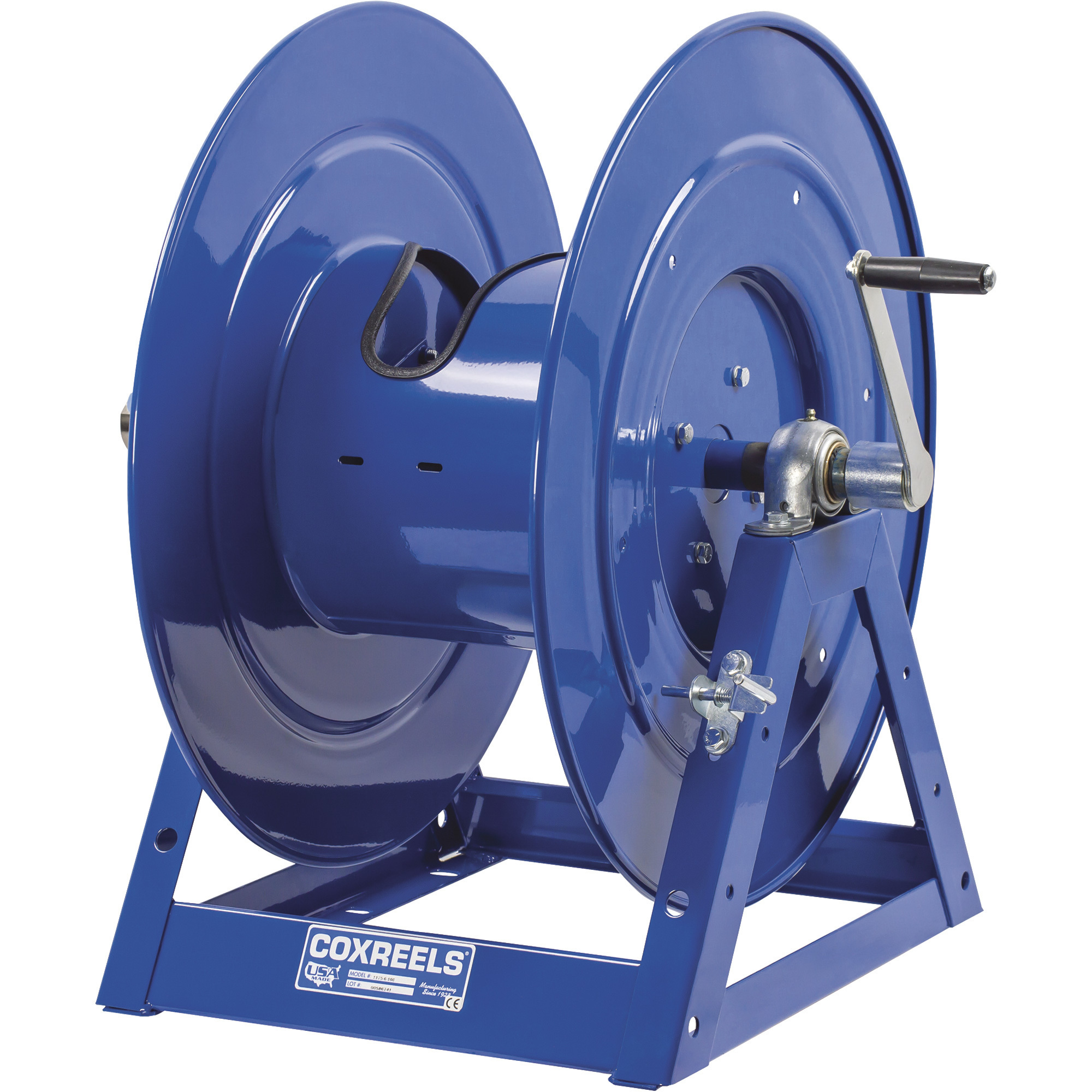 Carrete manual para manguera Coxreels Serie 1175, capacidad de 1 pulgada por 150 pies, máx. 3000 PSI, modelo 1175-6-150