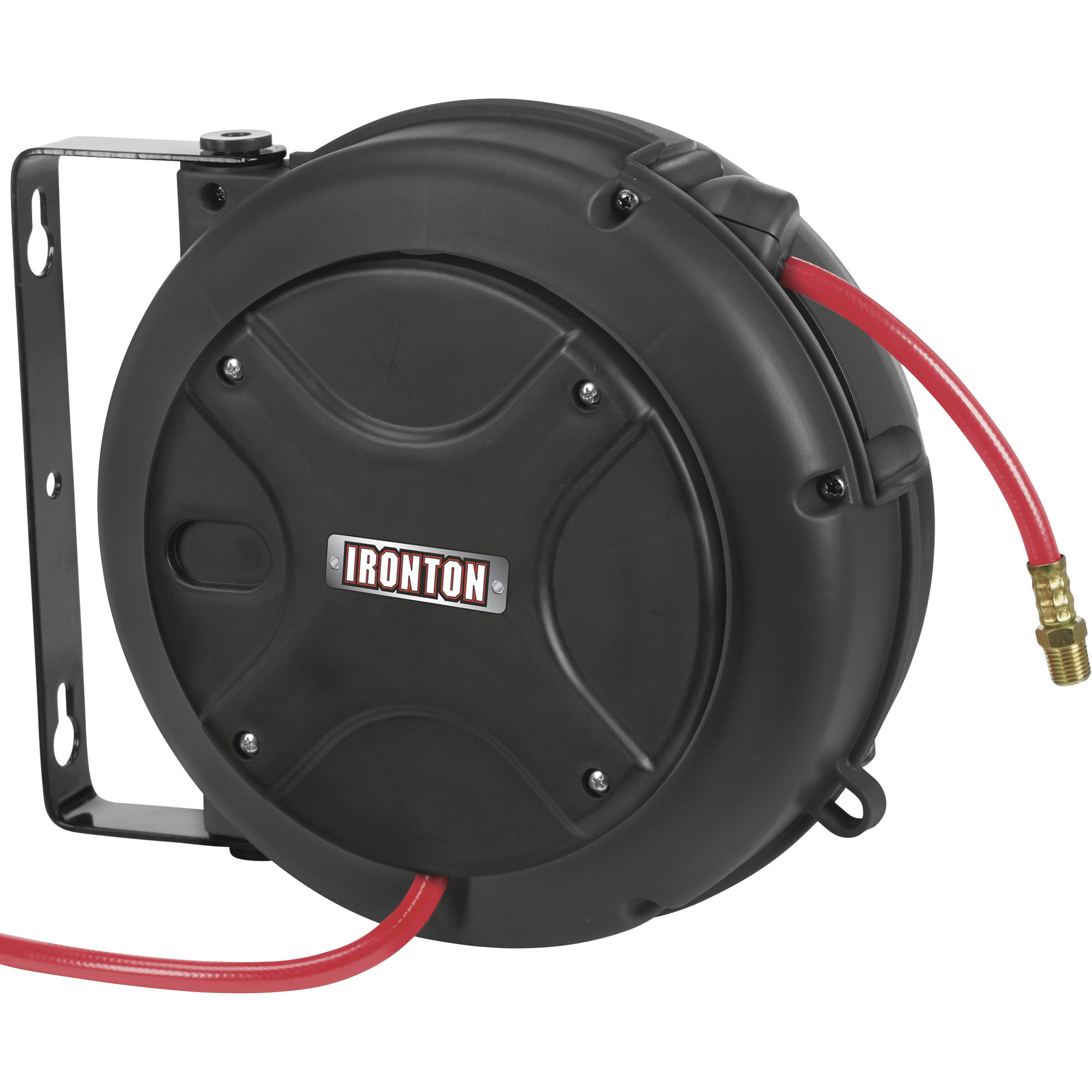Carrete Para Manguera de Aire Ironton Mini, Con Manguera de PVC de 1/4in. x 26ft. y Puntera de 23 5/8in., 180 PSI.