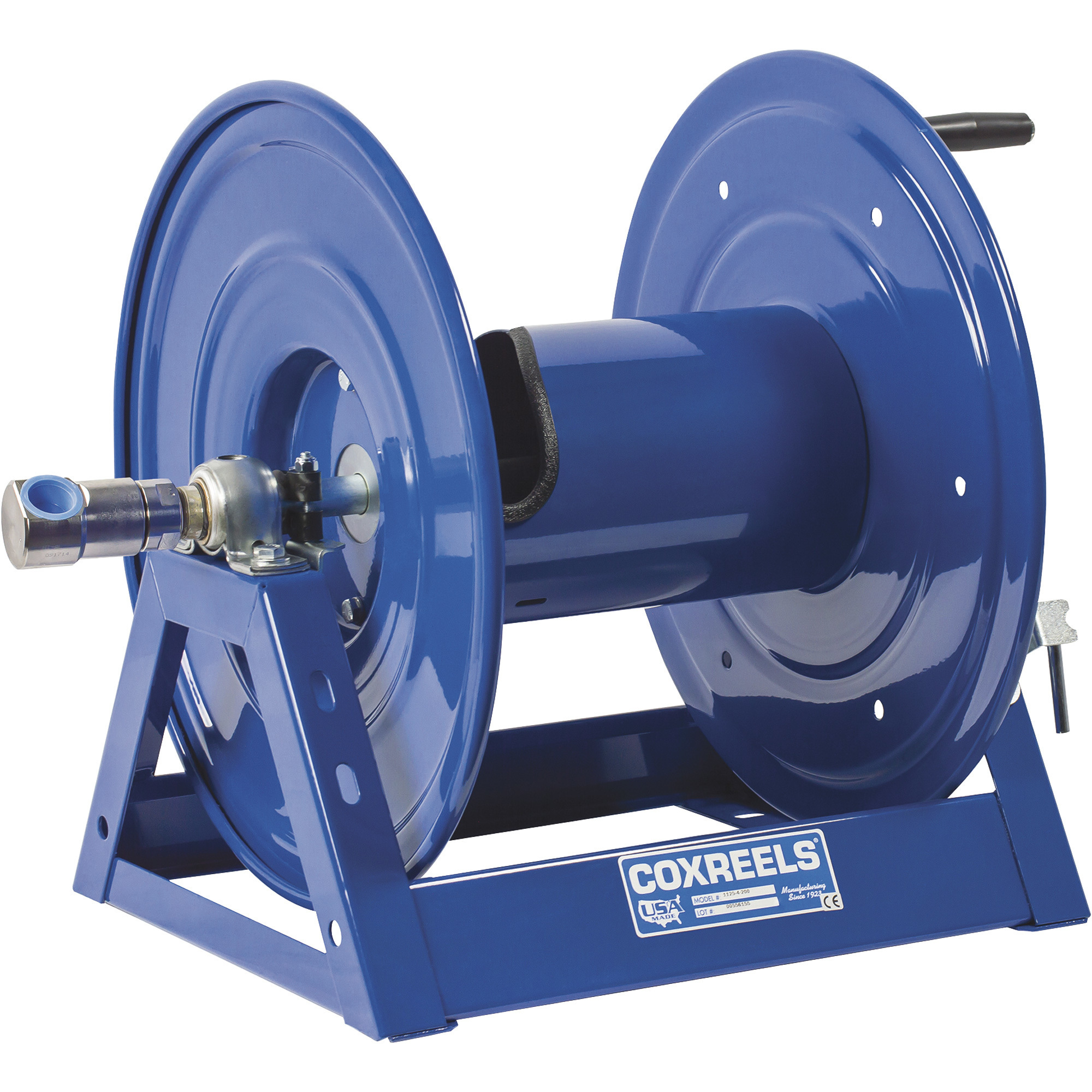 Carrete de manguera de mano Coxreels Serie 1125, capacidad de 1 pulgada x 100 pies, 3000 PSI máximo, Modelo #1125-6-100