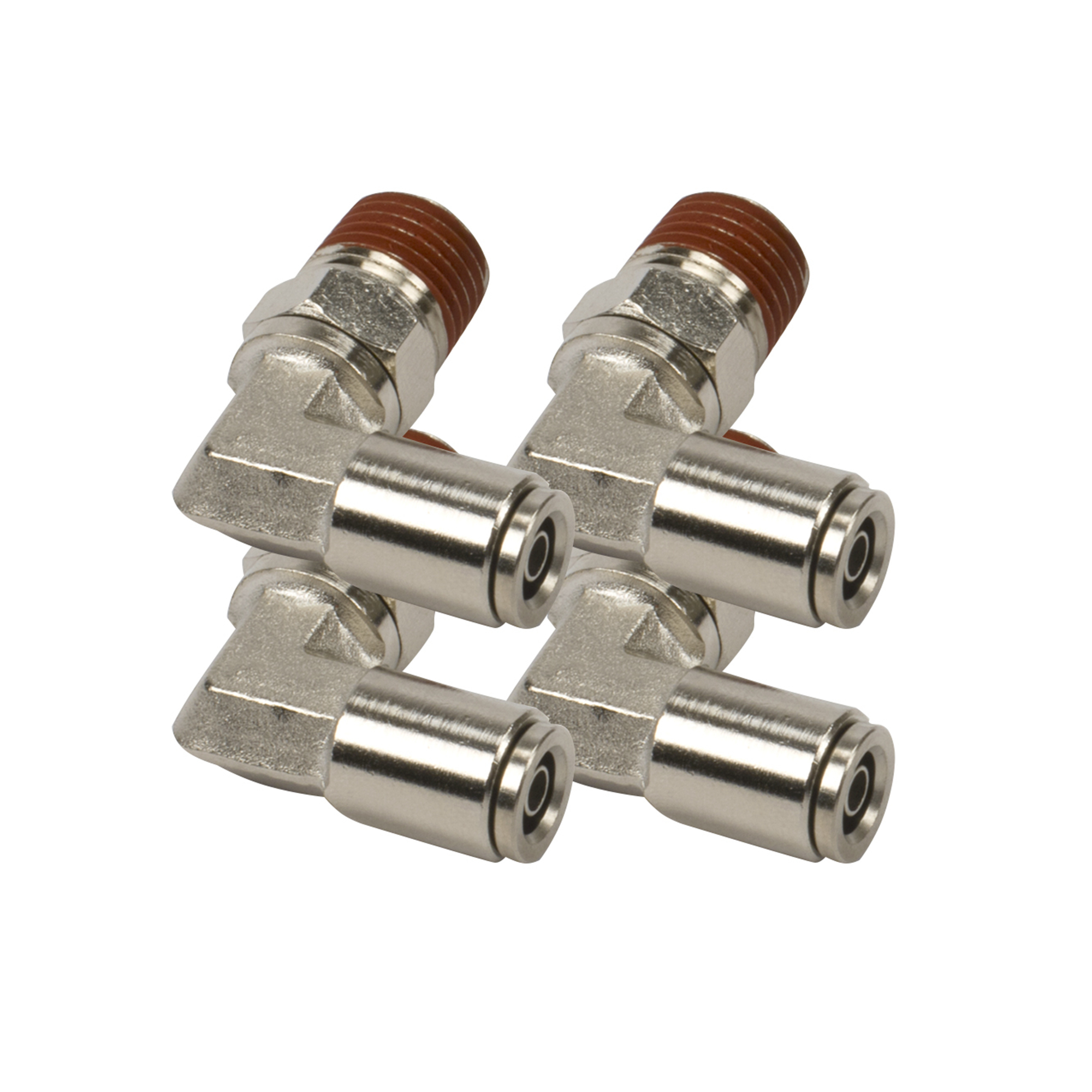 Conector en Codo Giratorio de 90 Grados Viair para PTC - 1/4in. NPT, Latón Niquelado, Modelo# 11448