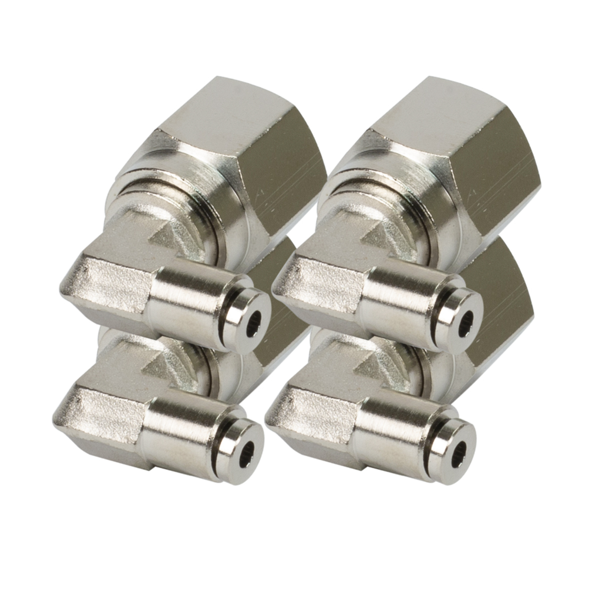 Conector en Codo Giratorio de 90 Grados Viair - 3/8 pulgadas NPT, Latón Niquelado, 200 PSI, Modelo# 11864