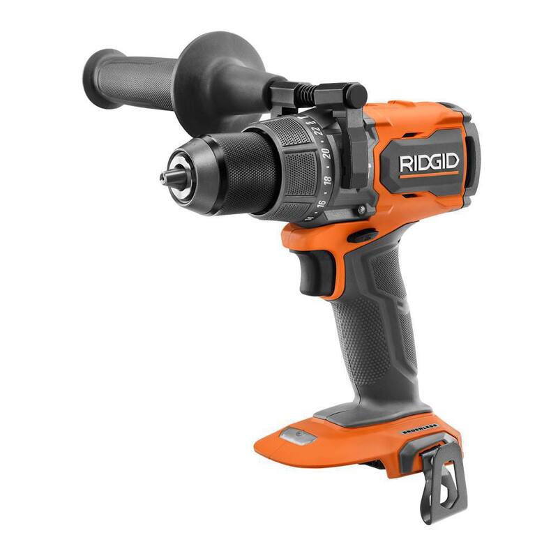 RIDGID Taladro/atornillador de martillo de alto torque inalámbrico sin escobillas de 1/2 pulgadas de 18V (Herramienta solamente) - R861152B