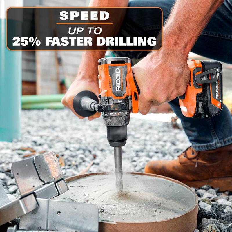 RIDGID Taladro/atornillador de martillo de alto torque inalámbrico sin escobillas de 1/2 pulgadas de 18V (Herramienta solamente) - R861152B