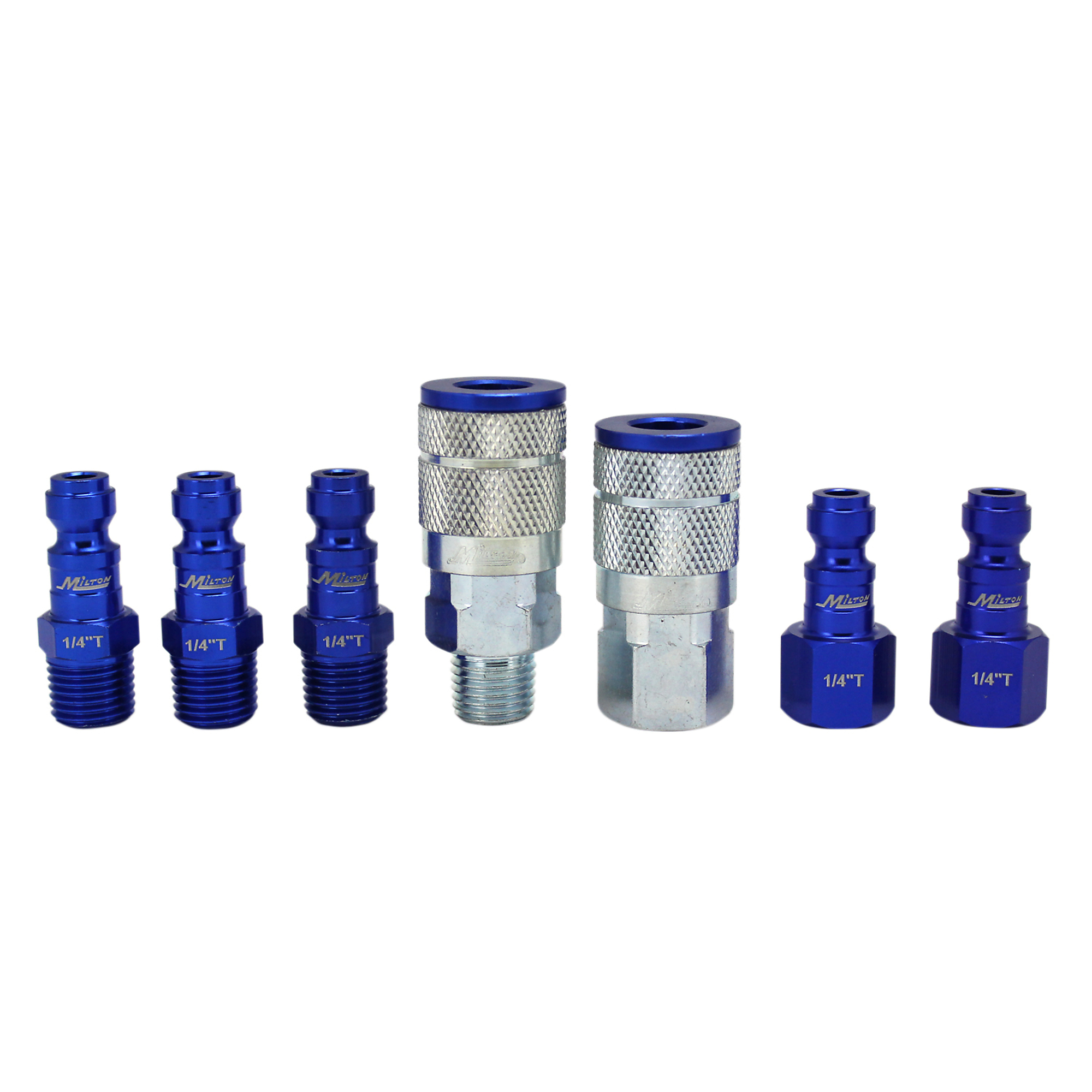 Set de Colores Milton ColorFit de 7 piezas, Estilo T, Azul, 1/4 pulg., Tamaño de Acoplador 1/4 pulg., Modelo s-307TKIT