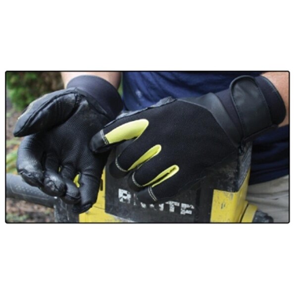 Guante estilo mecánico anti-vibración de herramientas, negro - Extra Grande - TO78866