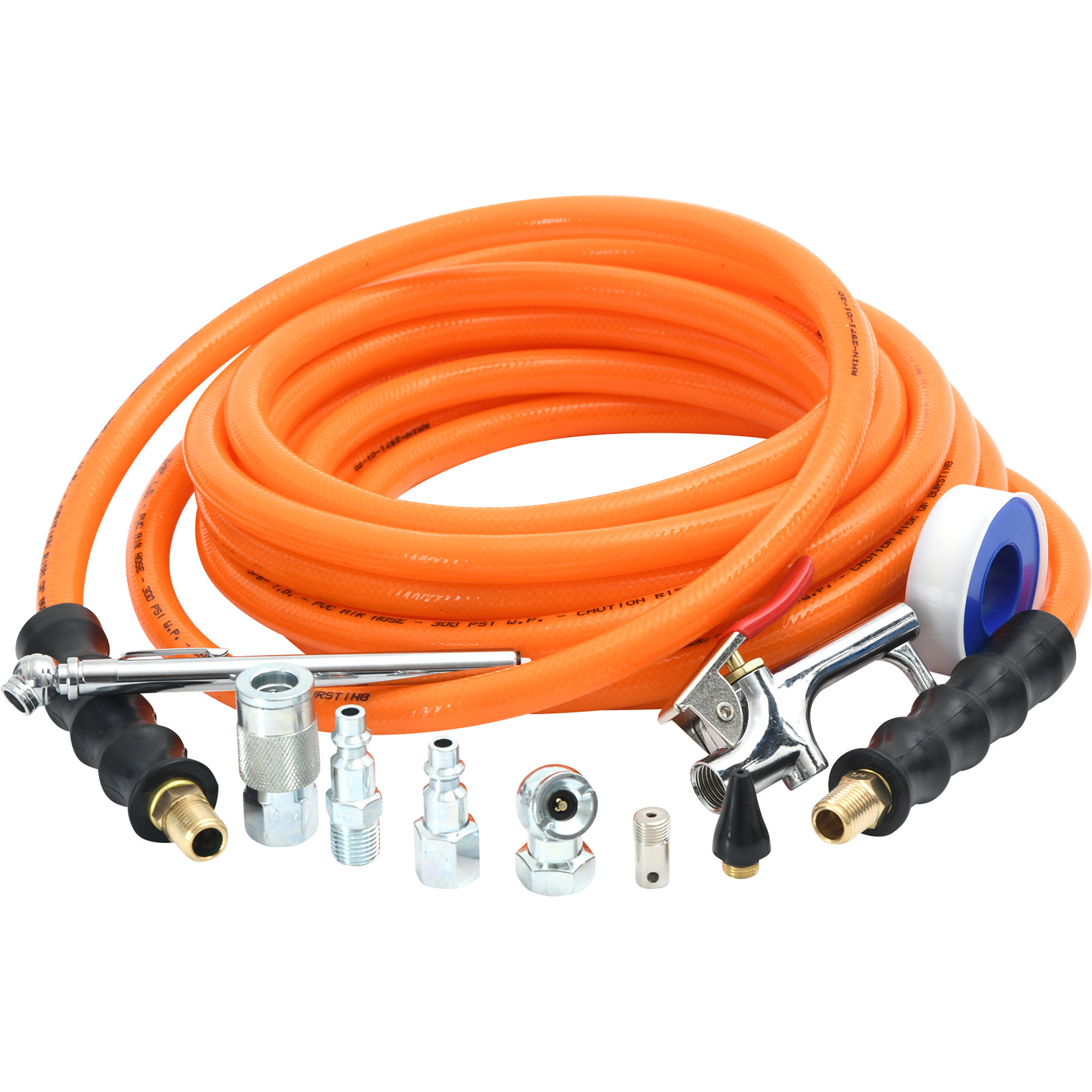 Kit de manguera de aire de PVC Ironton, 3/8in. x 25ft., 300 PSI, Modelo# PV3825KIT1-NT-IT