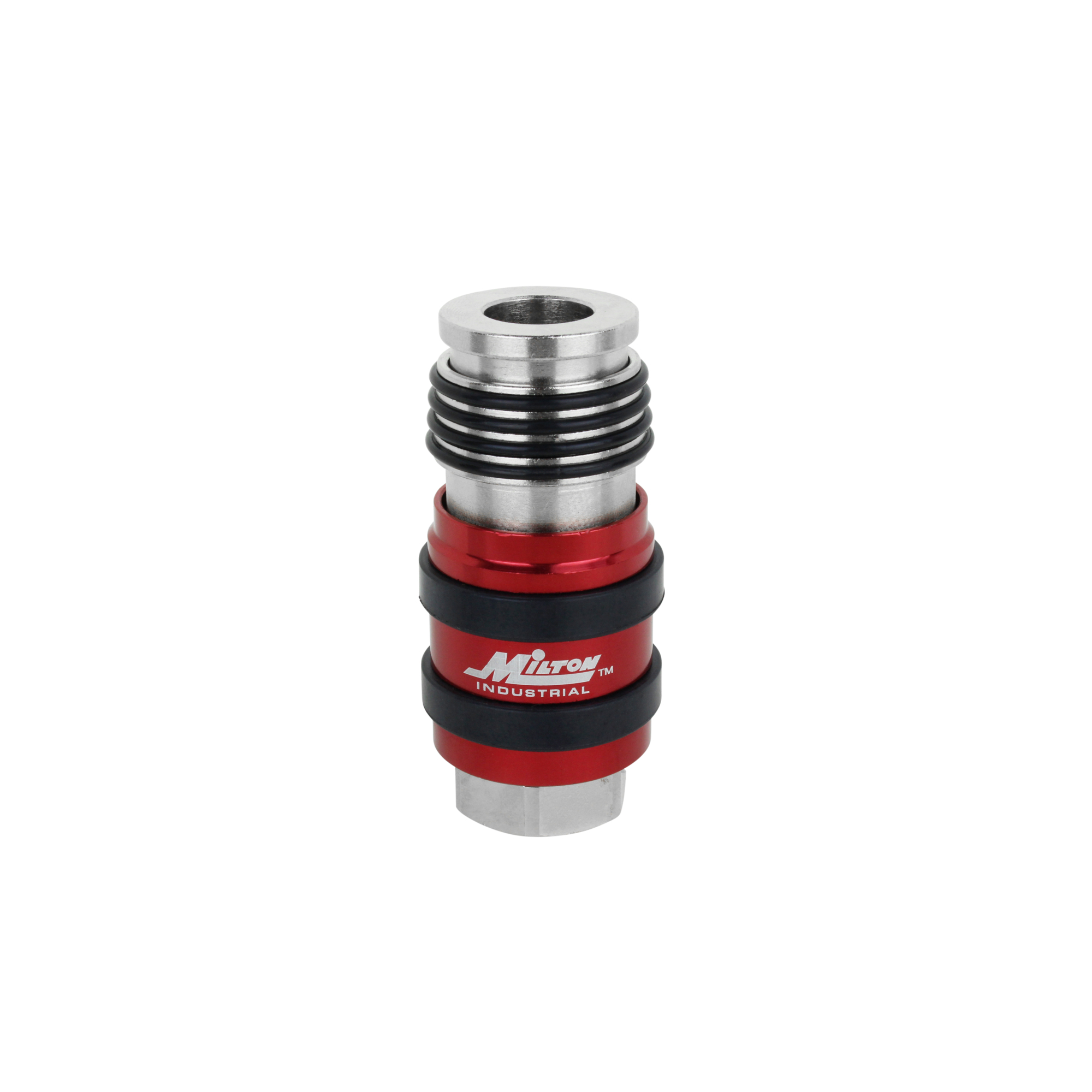 Acoplador de Seguridad Milton, saliente de escape, cuerpo de 3/8 pulgadas, hembra de 3/8 pulgadas, tamaño de acoplador de 3/8 pulgadas, modelo s-1758