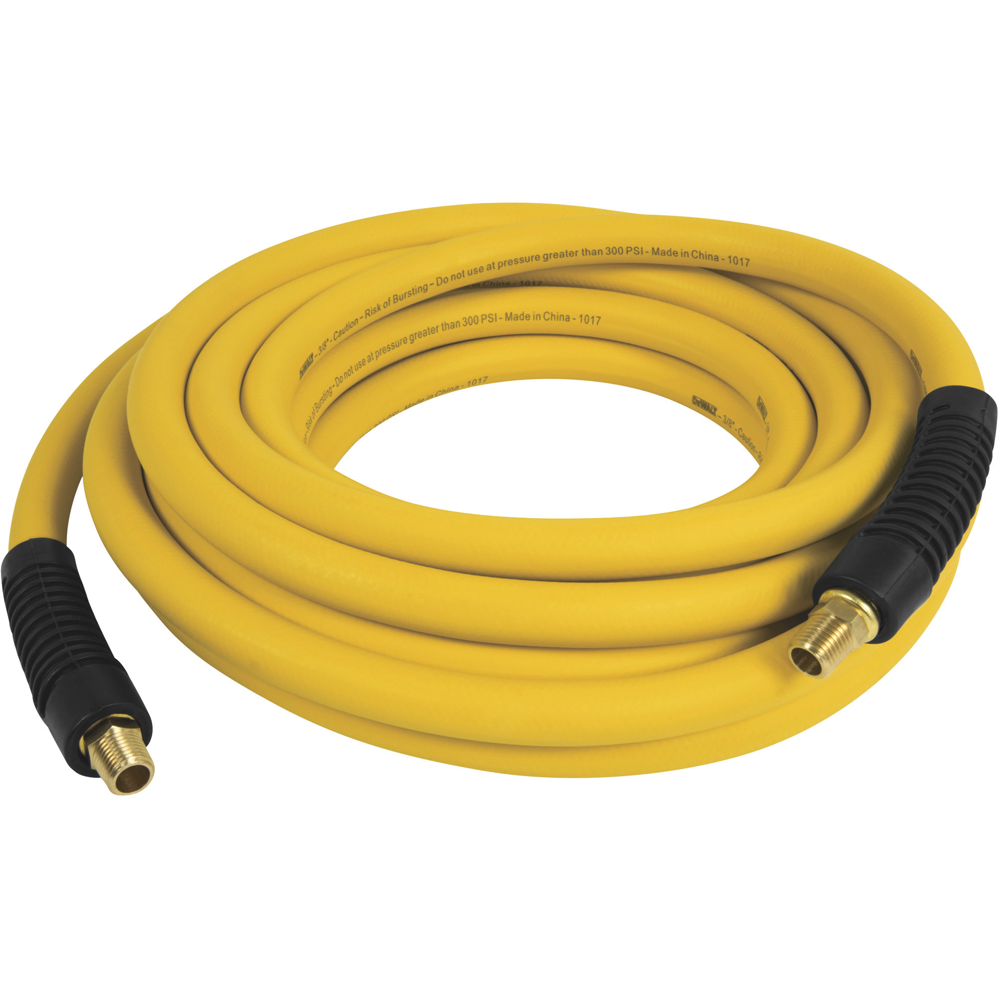 Manguera de aire DEWALT Premium de goma, 3/8n. x 25ft., 300 PSI, amarilla, Modelo# DXCM012-0200