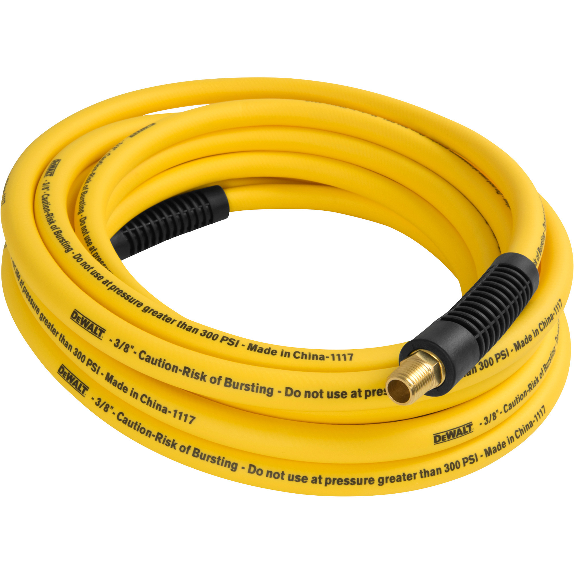 Manguera de Aire Híbrida Premium DEWALT, 3/8 pulg. x 25 pies, 300 PSI, Amarilla, Modelo# DXCM012-0204