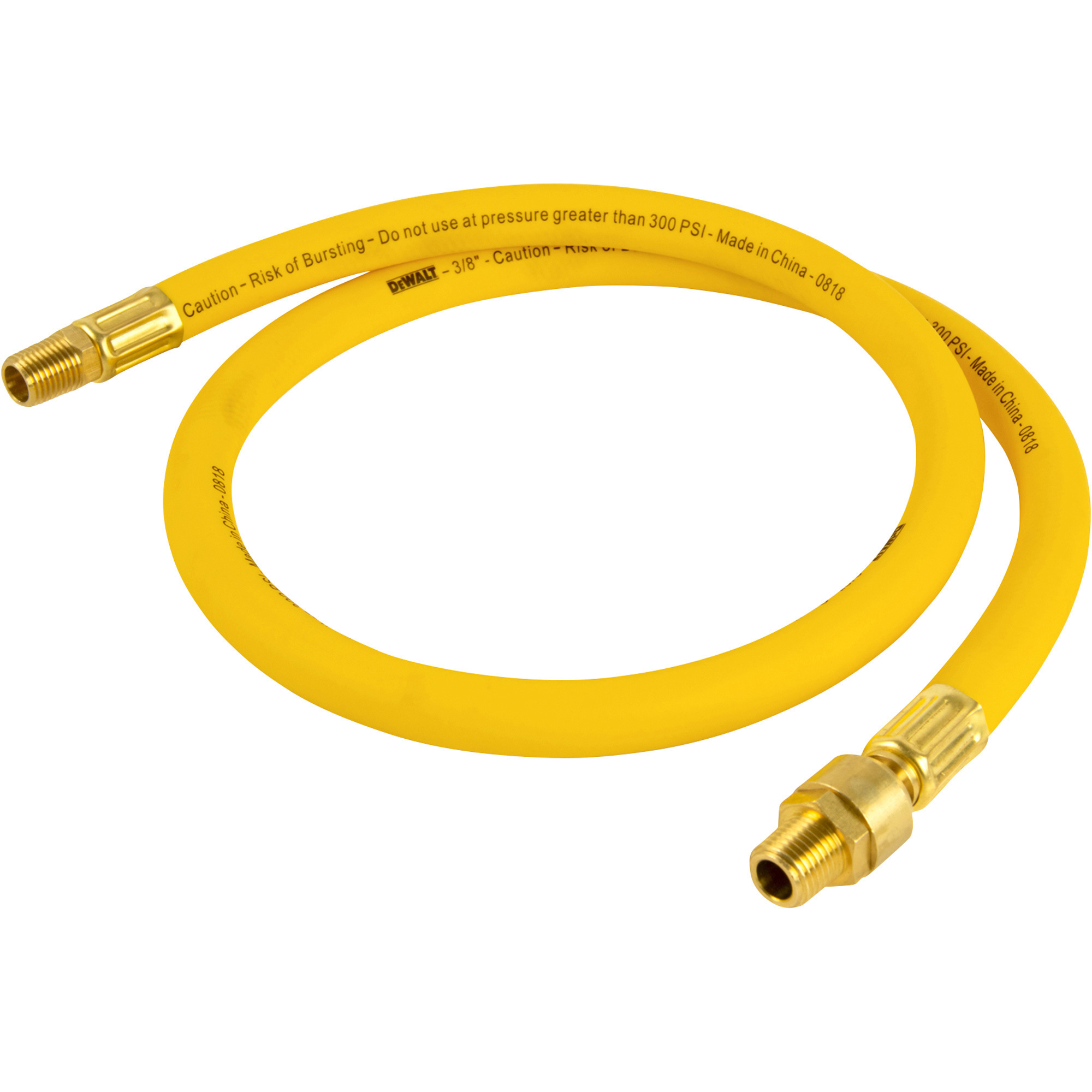 Manguera híbrida premium DEWALT, 3/8 pulg. x 3 pies, 300 PSI, amarilla, modelo #DXCM012-0208