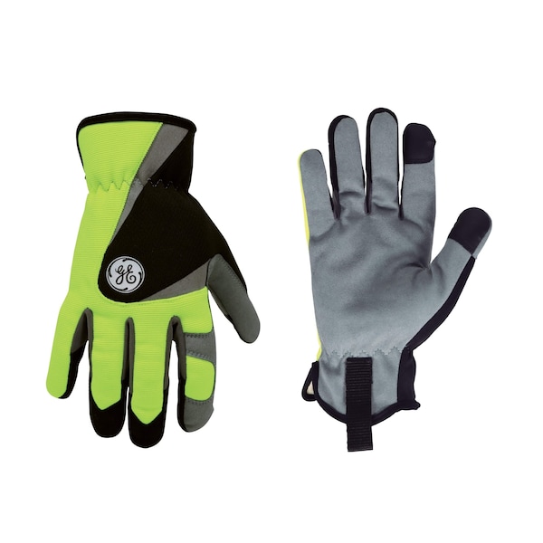 Guantes Ge Mechanics, XL, Negro, Verde de alta visibilidad, Spandex - GG402XLC