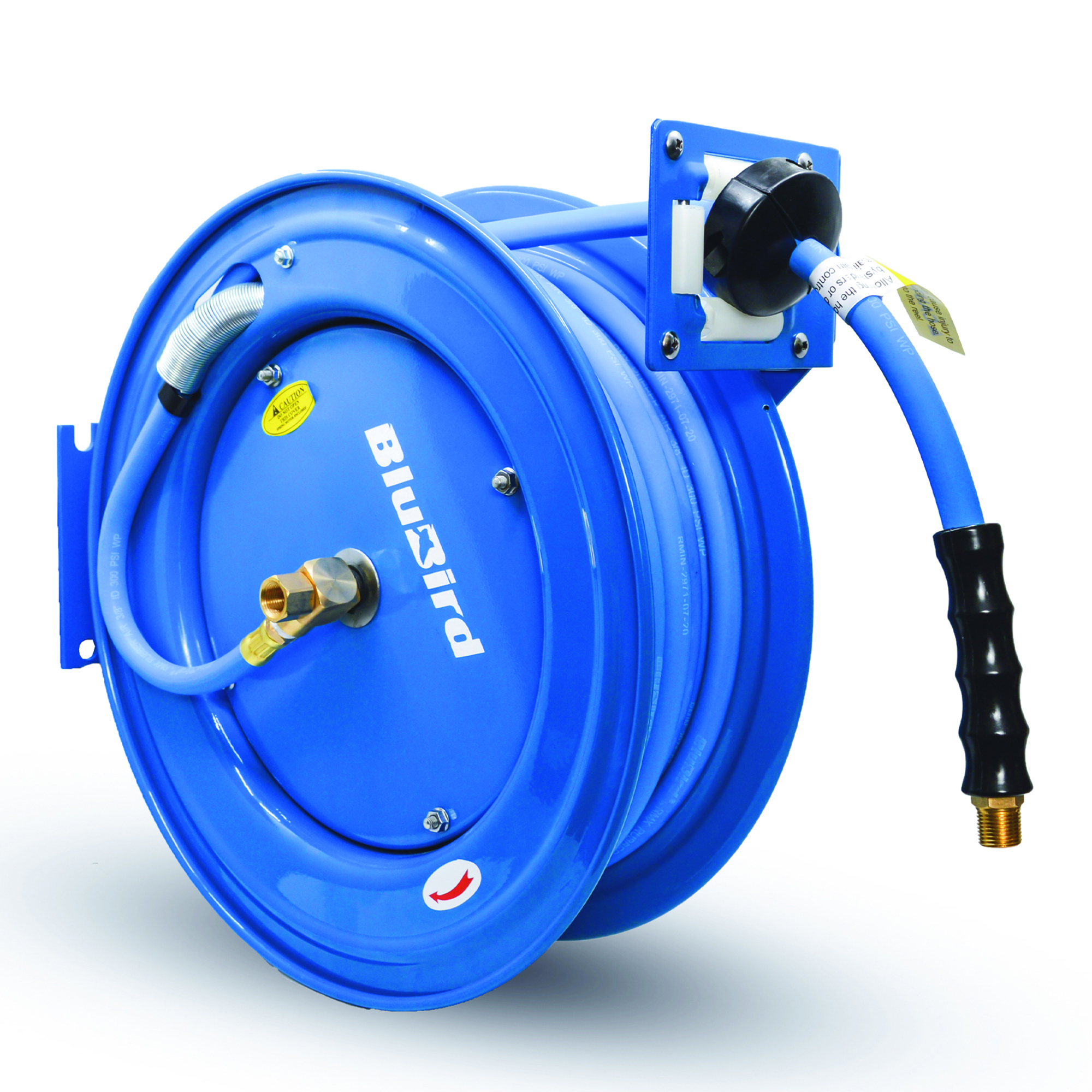 Enrollador de Manguera de Aire de Goma BluBird HD SA de 3/8in.x50ft. - Modelo# BBRHD3850